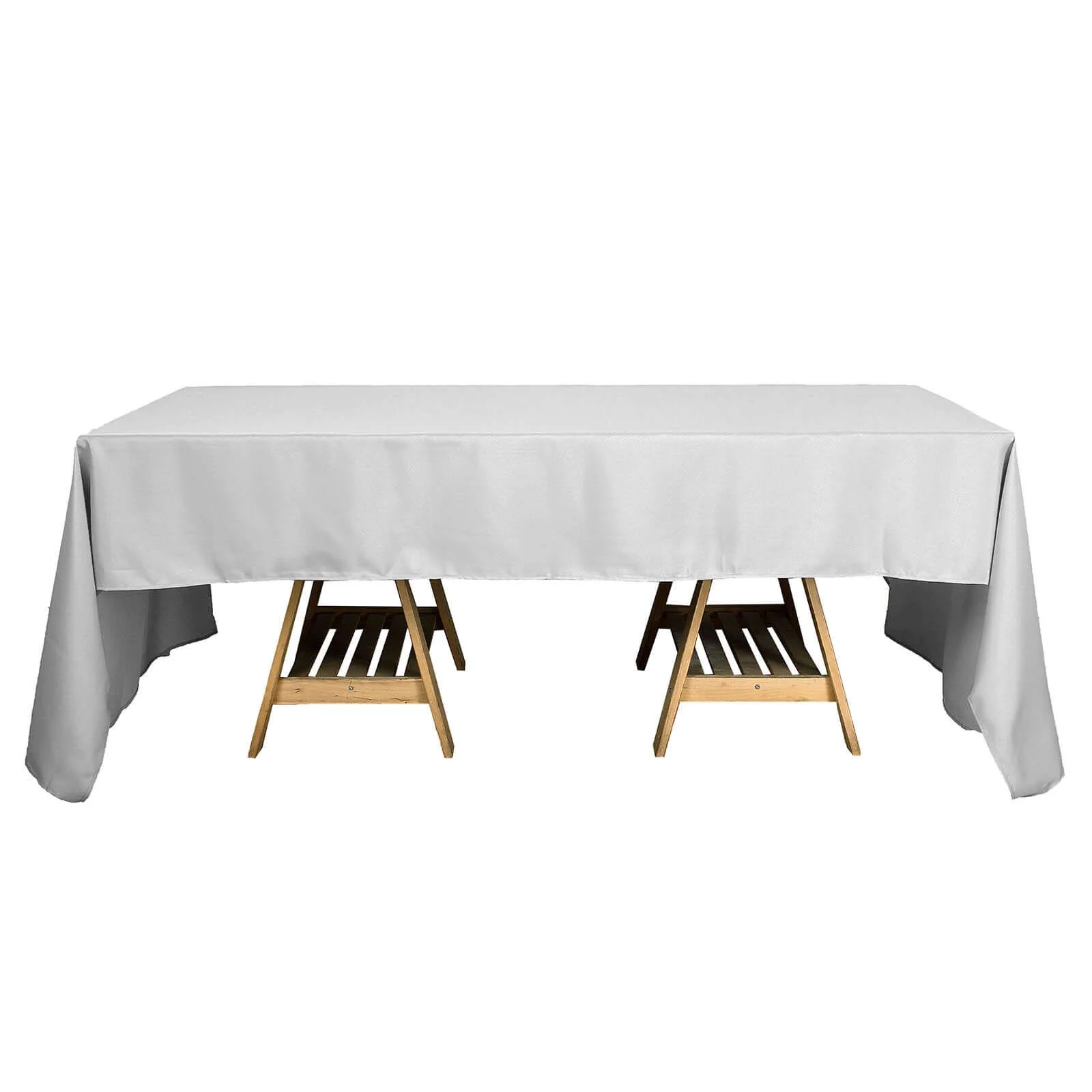 Polyester Rectangle Tablecloth 60"x102" Silver - Wrinkle-Resistant Finish - Image 5