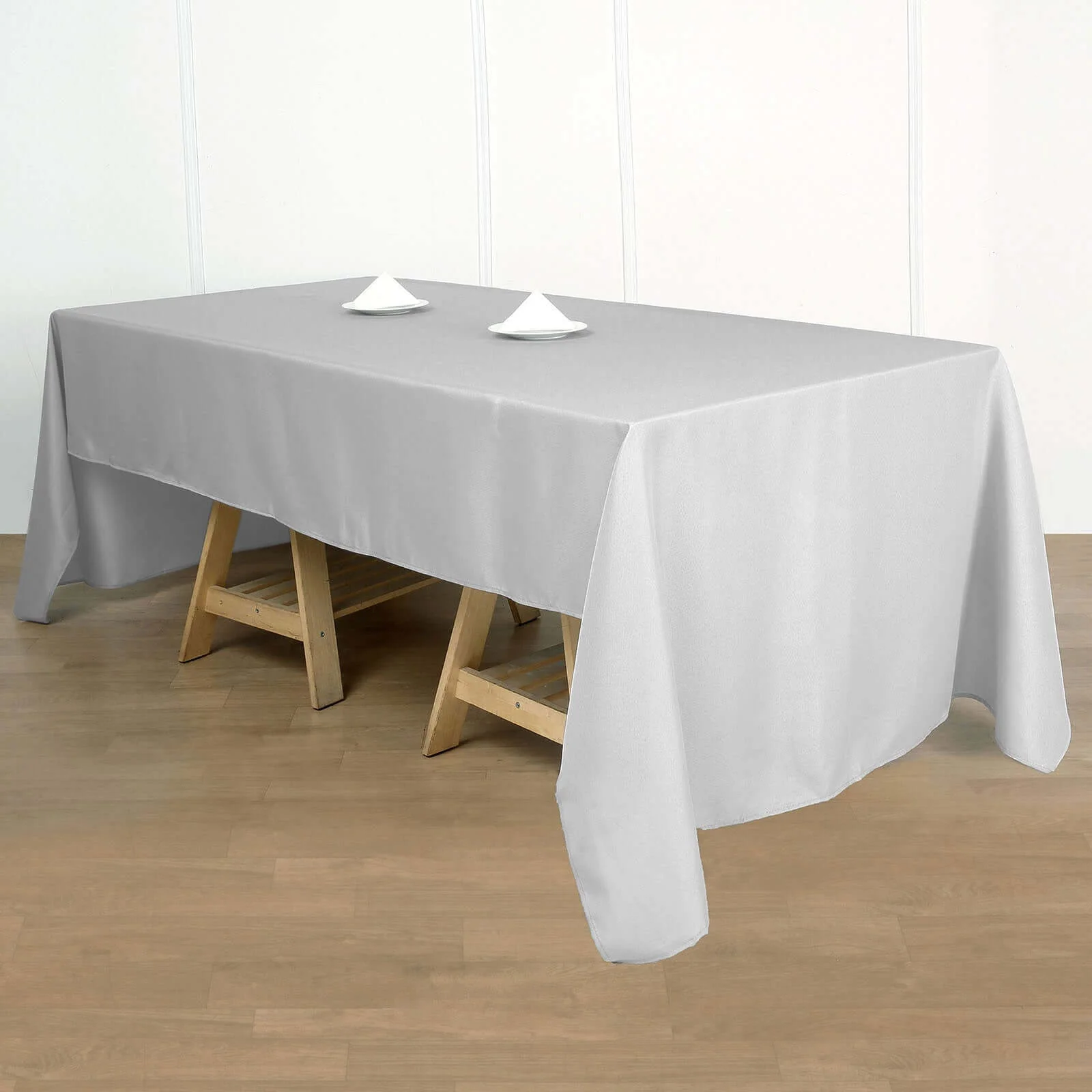 Polyester Rectangle Tablecloth 60"x102" Silver - Wrinkle-Resistant Finish - Image 7