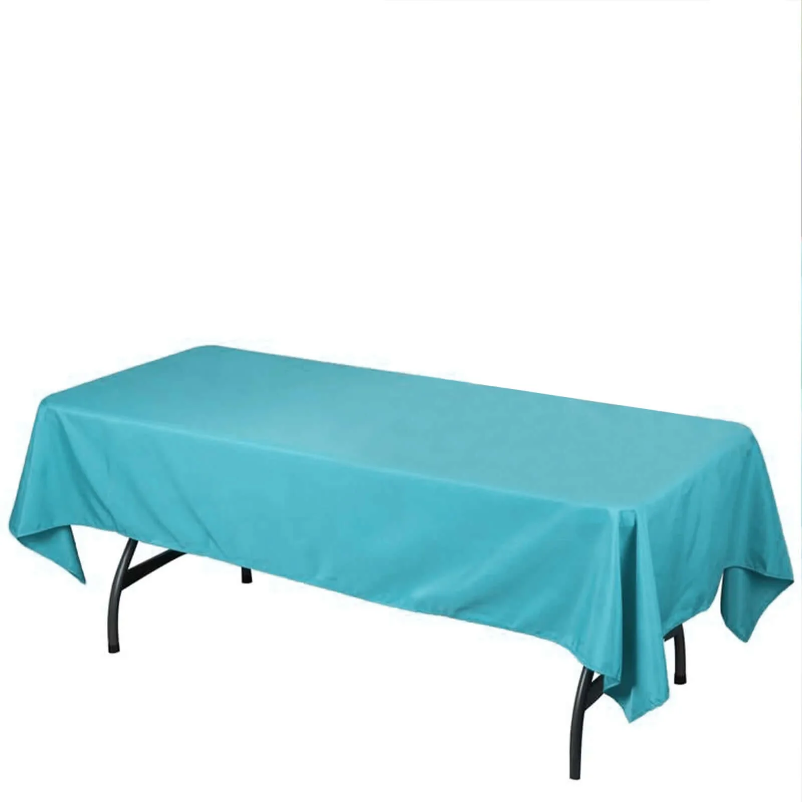 Polyester Rectangle Tablecloth 60"x102" Turquoise - Wrinkle-Resistant Finish - Image 6