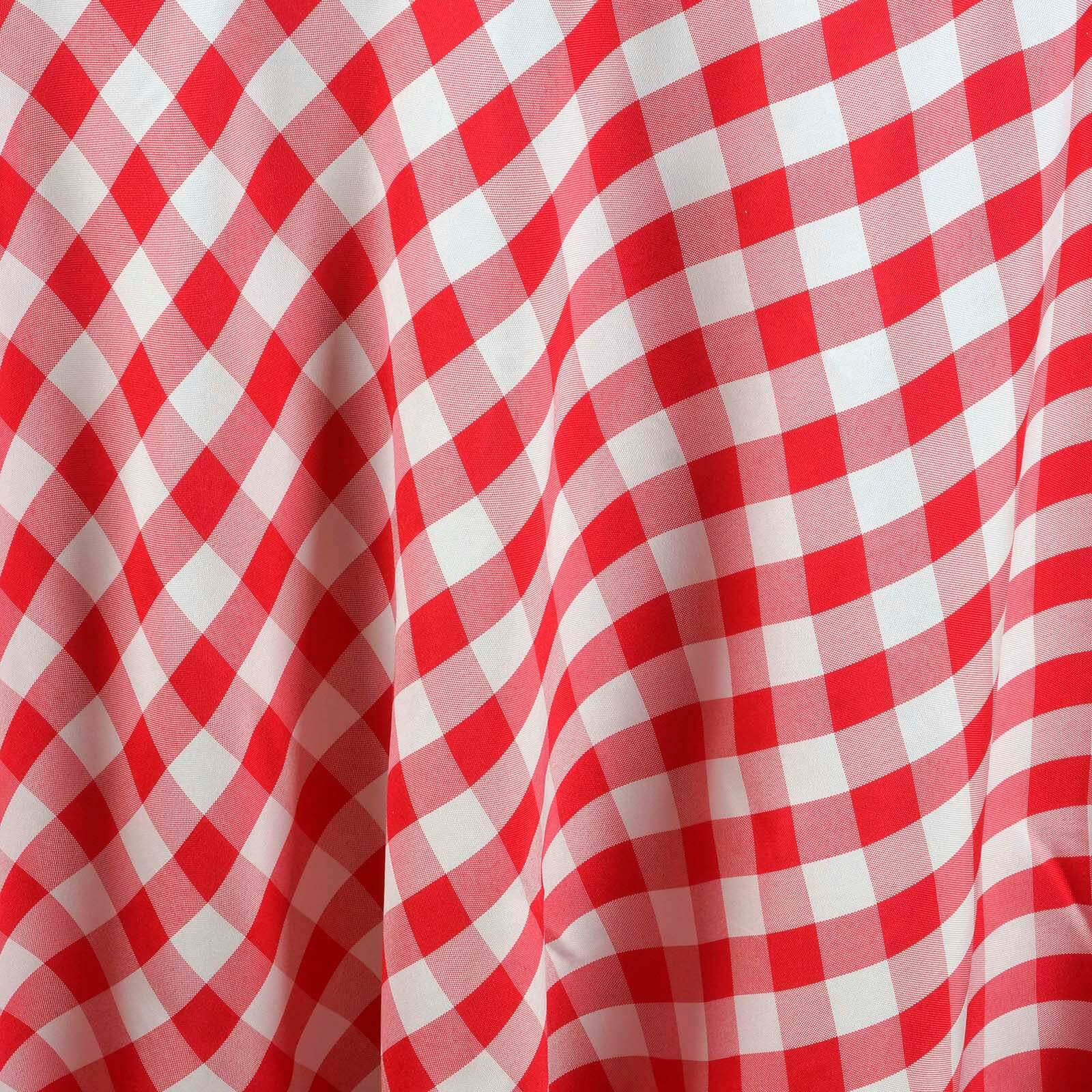 Polyester Rectangle Tablecloth 60"x102" White/Red with Checkered Buffalo Plaid Design - Stylish Decor for Gatherings - Image 7