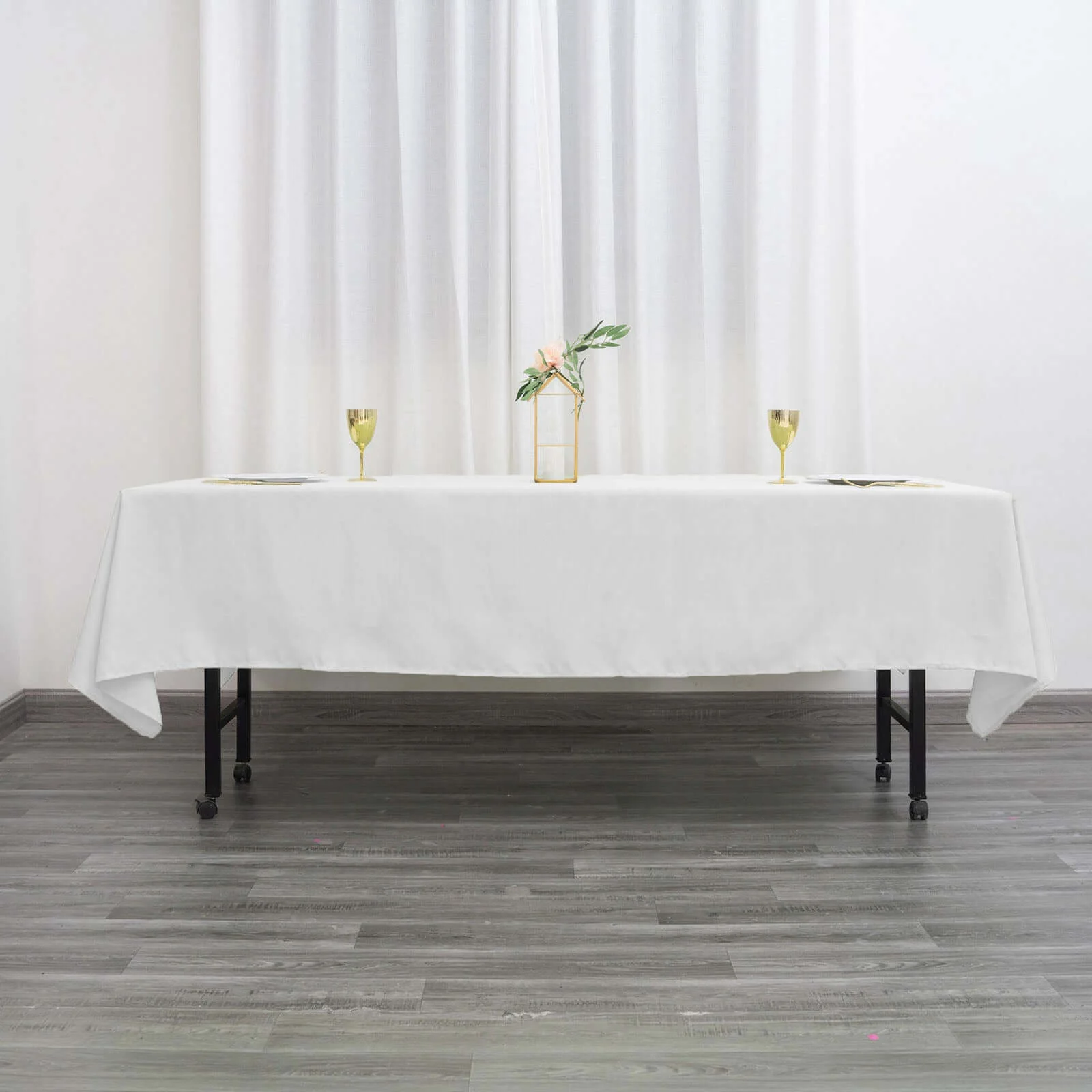 Polyester Rectangle Tablecloth 60"x102" White - Wrinkle-Resistant Finish - Image 5