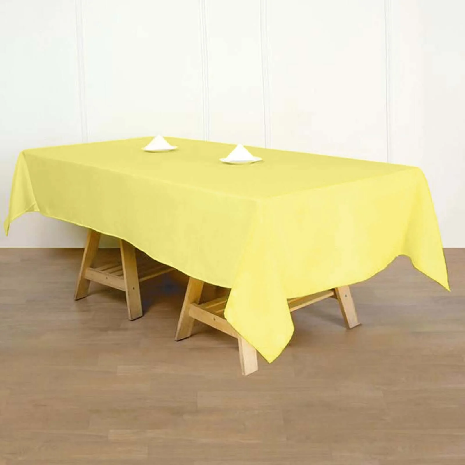 Polyester Rectangle Tablecloth 60"x102" Yellow - Wrinkle-Resistant Finish - Image 2