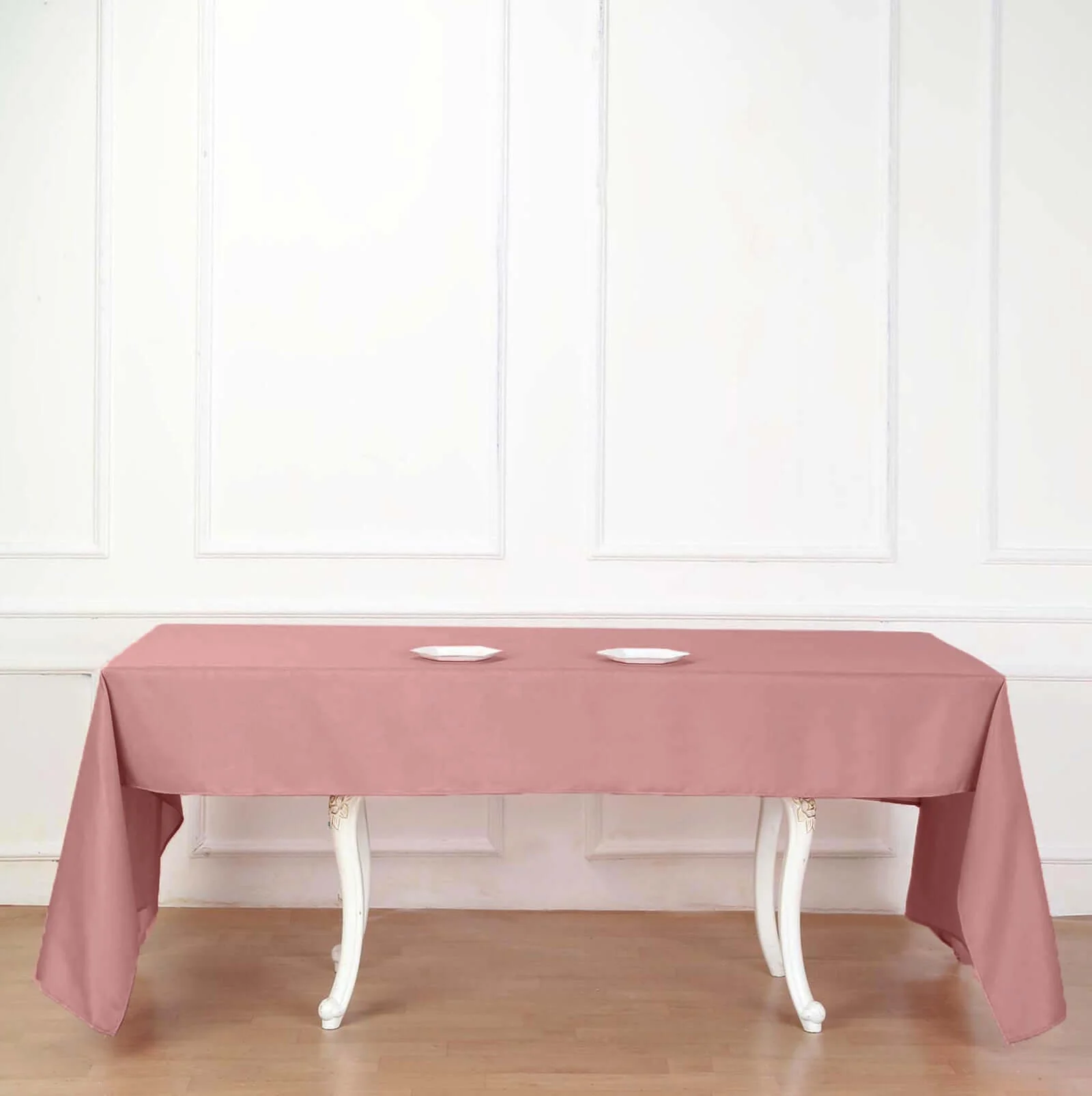 Polyester Rectangle Tablecloth 60"x126" Dusty Rose - Durable & Wrinkle-Resistant Table Cover - Image 6