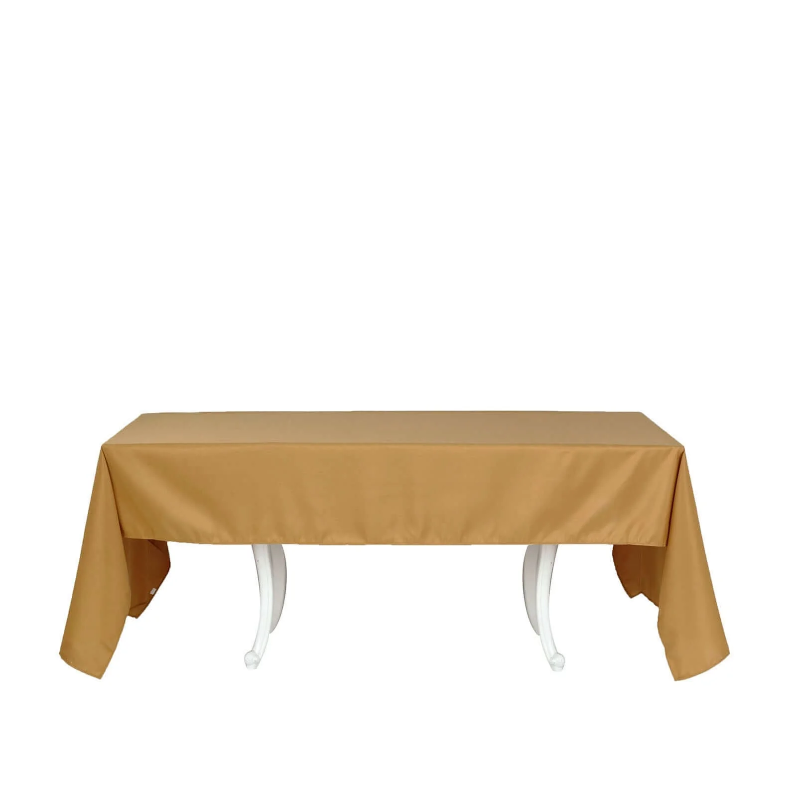 Polyester Rectangle Tablecloth 60"x126" Gold - Durable and Wrinkle-Resistant Table Cover for Weddings & Events - Image 6