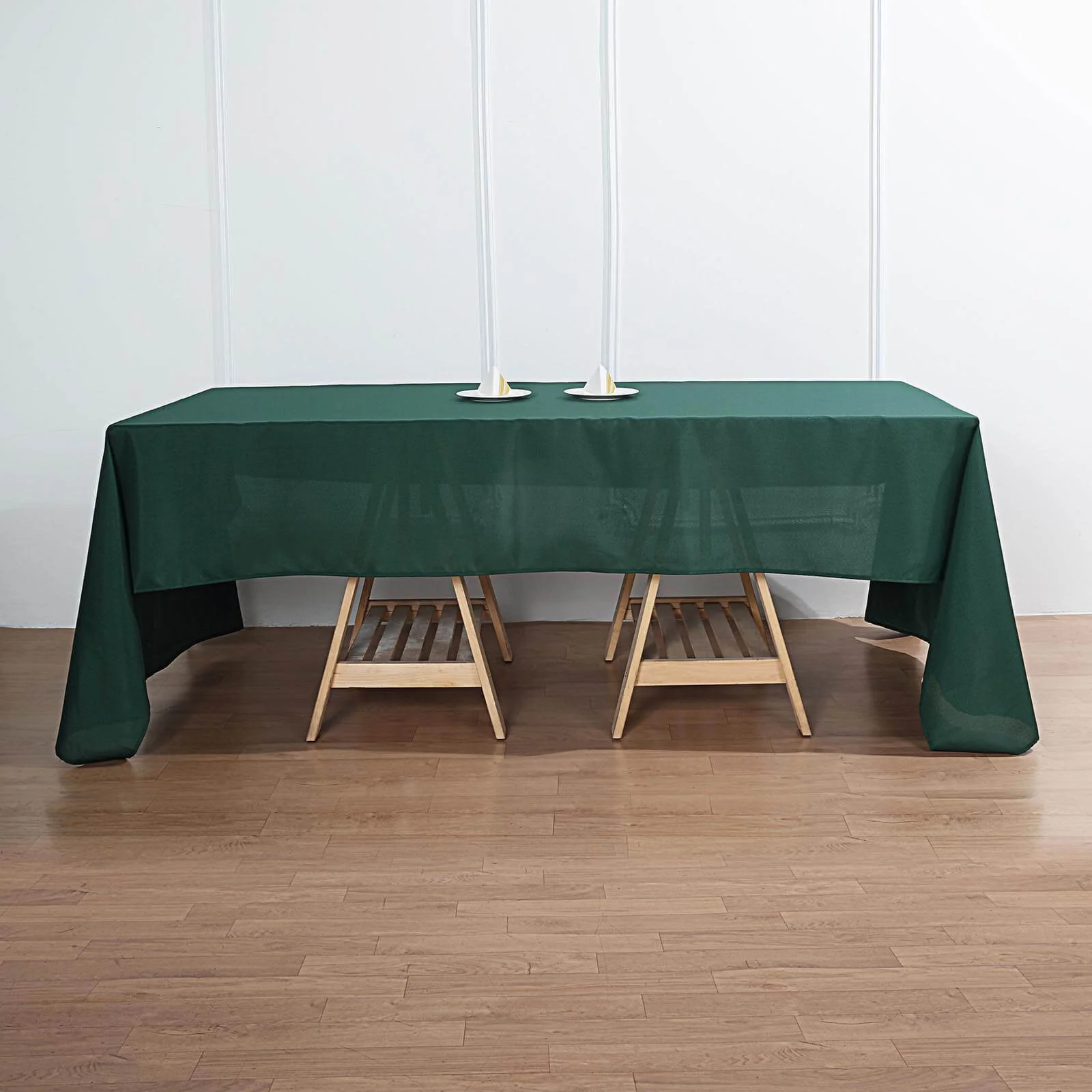 Polyester Rectangle Tablecloth 60"x126" Hunter Emerald Green - Durable & Wrinkle-Resistant Table Cover