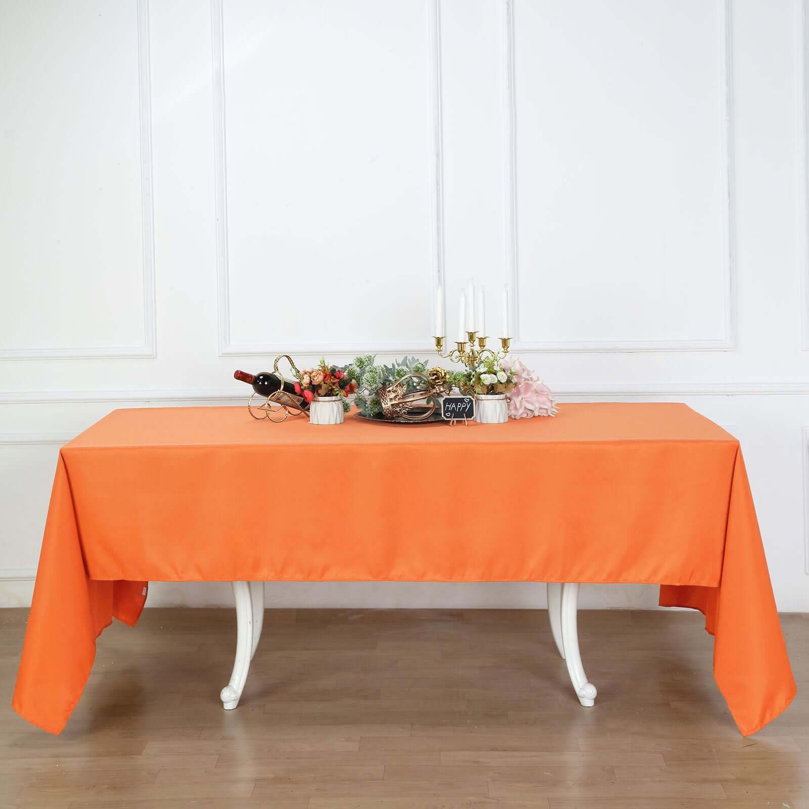 Polyester Rectangle Tablecloth 60"x126" Orange - Durable & Wrinkle-Resistant Table Cover - Image 2