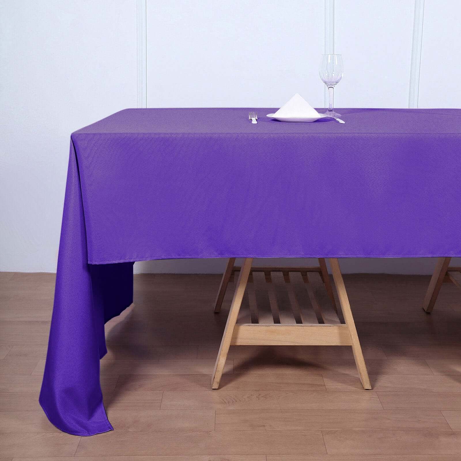 Polyester Rectangle Tablecloth 60"x126" Purple - Durable & Wrinkle-Resistant Table Cover - Image 5