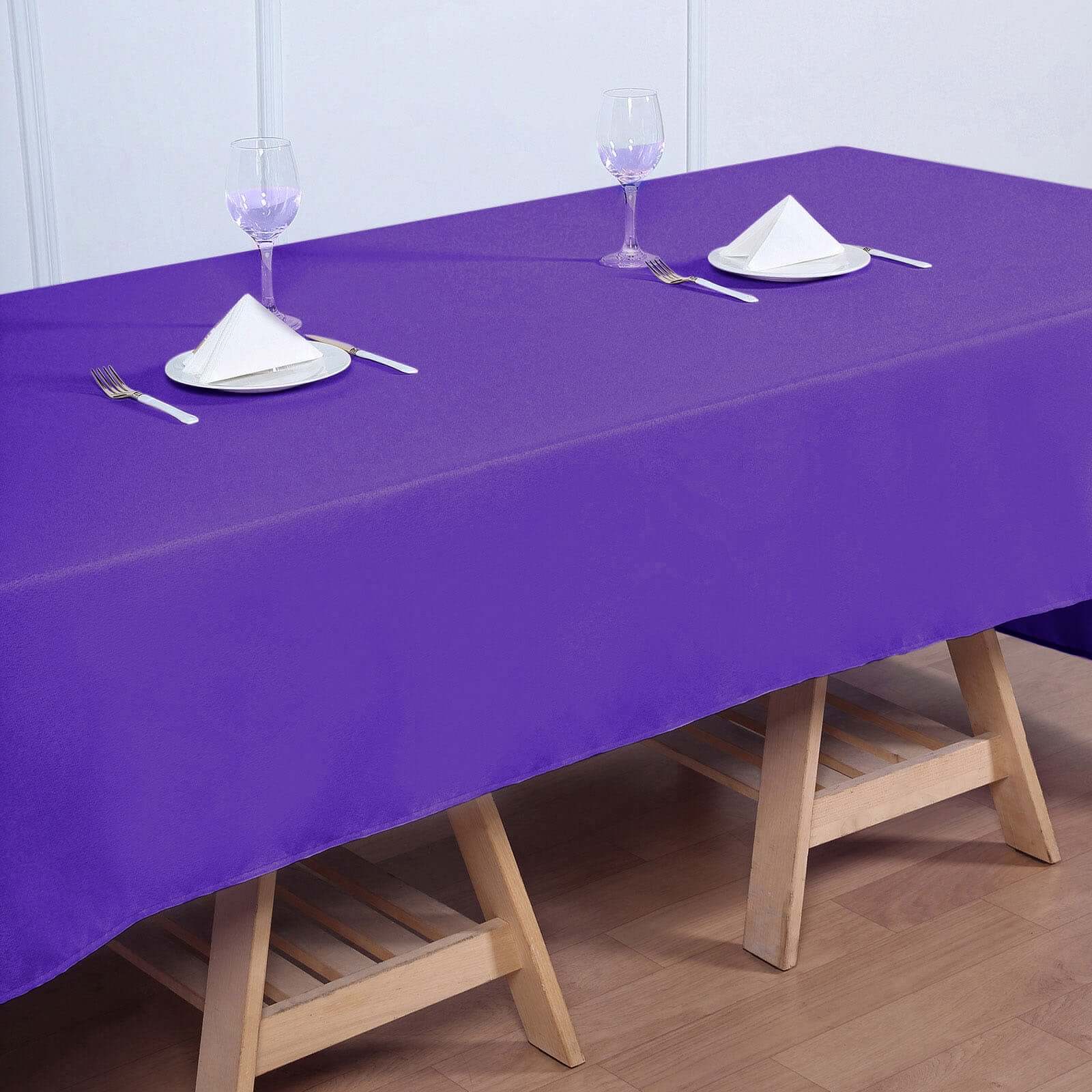 Polyester Rectangle Tablecloth 60"x126" Purple - Durable & Wrinkle-Resistant Table Cover - Image 7