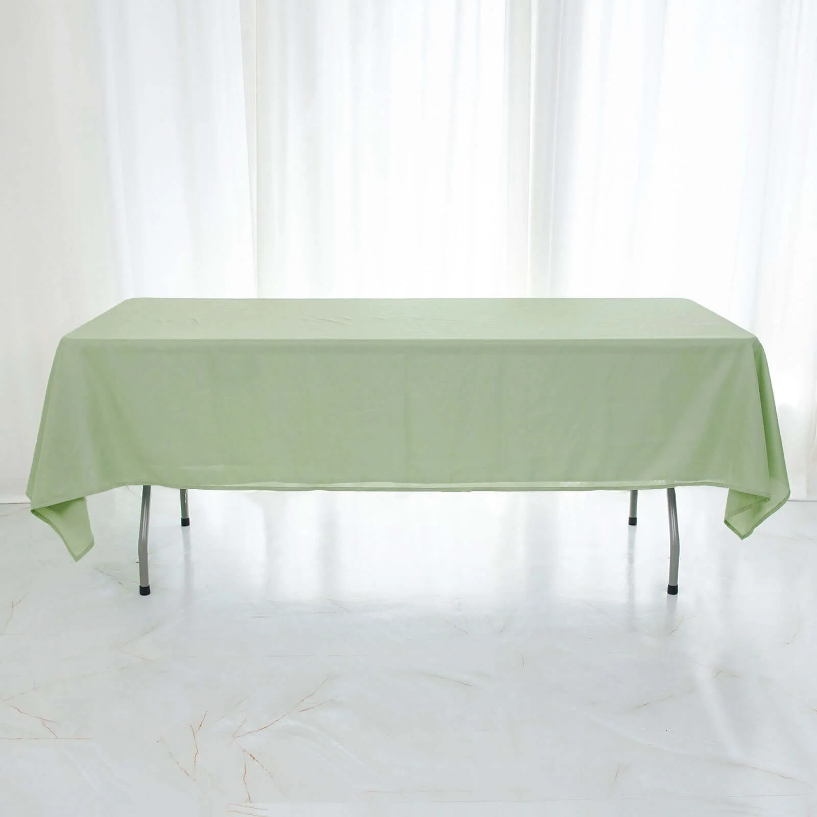 Polyester Rectangle Tablecloth 60"x126" Sage Green - Durable & Wrinkle-Resistant Table Cover - Image 7