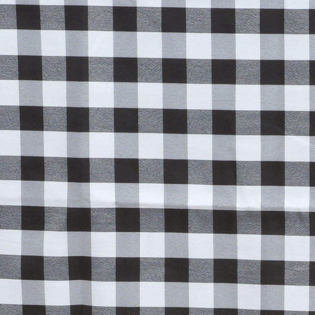 Polyester Rectangle Tablecloth 60"x126" White/Black Checkered Buffalo Plaid Table Cover - Image 6