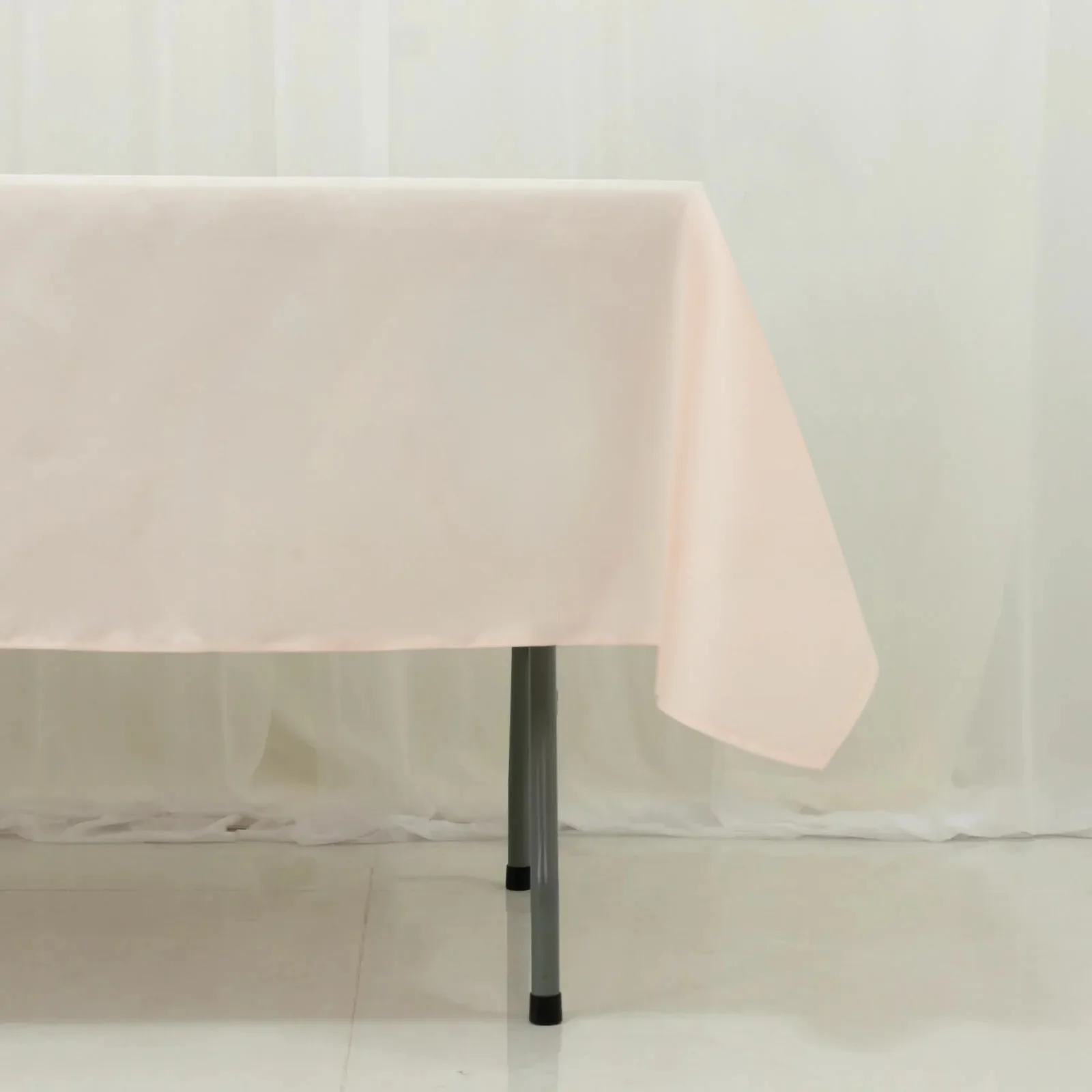 Blush Polyester Rectangle Tablecloth 60"×84" – Wrinkle-Resistant, Durable Party / Event Table Cover - Image 2