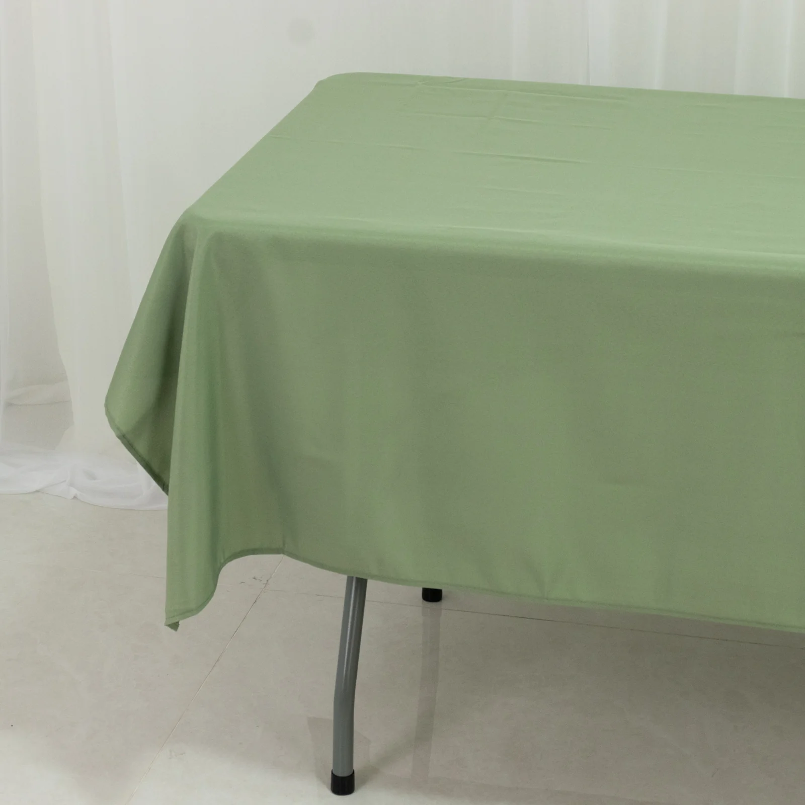 Dusty Sage Green Polyester Rectangle Tablecloth 60"×84" – Wrinkle-Resistant, Durable Party / Event Table Cover - Image 2