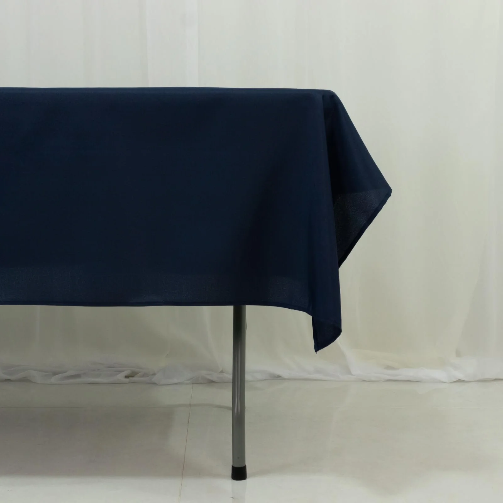 Navy Blue Polyester Rectangle Tablecloth 60"×84" – Wrinkle-Resistant, Durable Party / Event Table Cover - Image 2