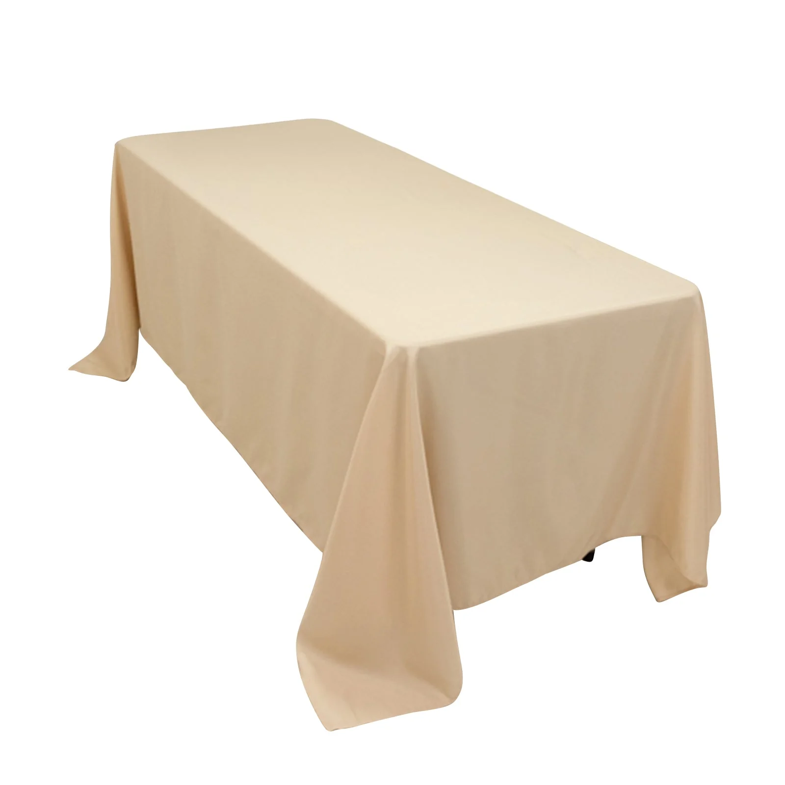 Polyester Rectangle Tablecloth 72"x120" Beige with Wrinkle-Resistant Finish - Reusable Table Cover - Image 6