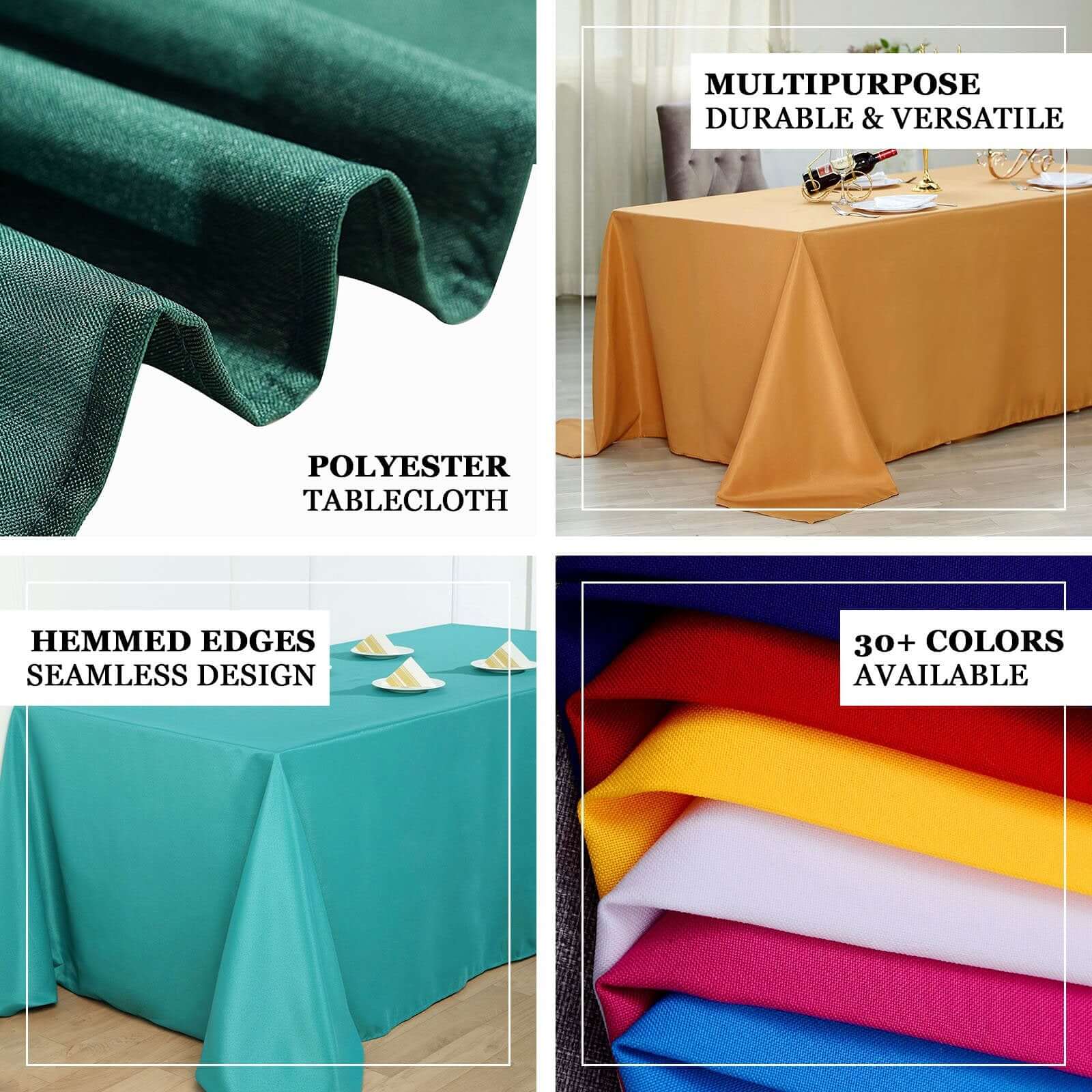 Polyester Rectangle Tablecloth 72"x120" Burgundy with Wrinkle-Resistant Finish - Reusable Table Cover - Image 6