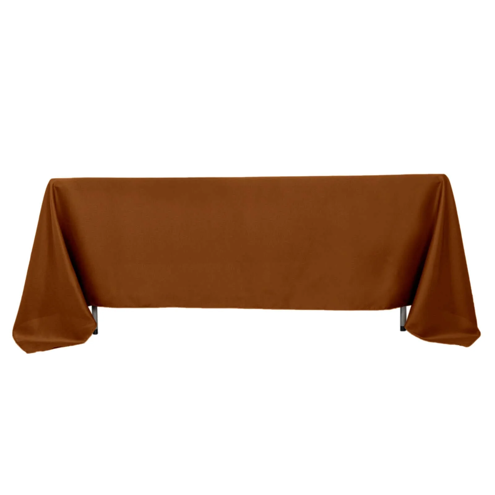 Polyester Rectangle Tablecloth 72"x120" Cinnamon Brown with Wrinkle-Resistant Finish - Reusable Table Cover - Image 7