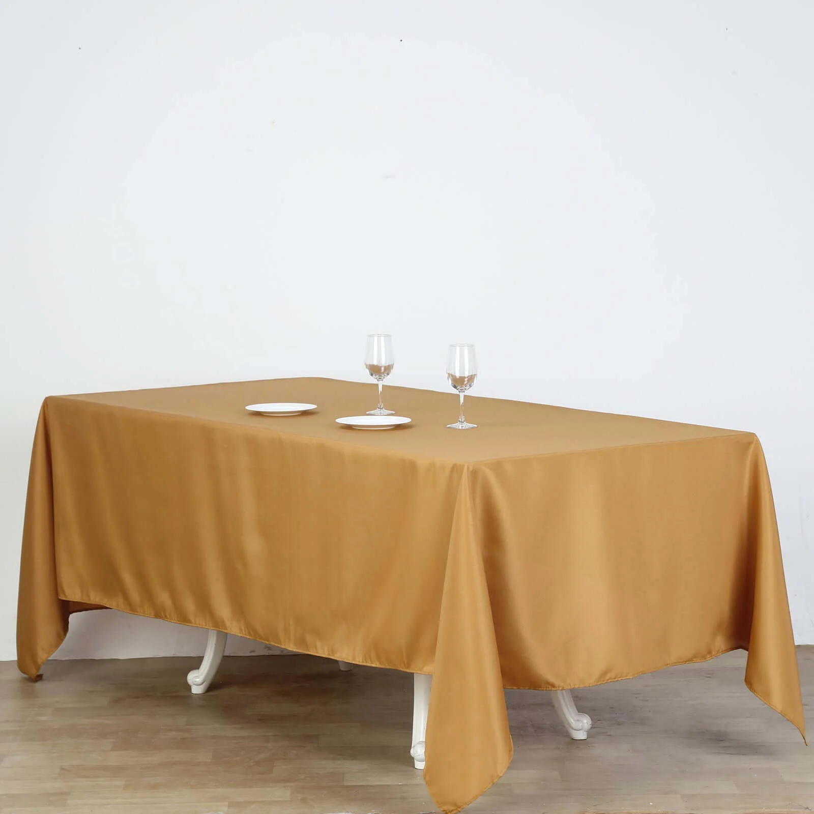 Polyester Rectangle Tablecloth 72"x120" Gold with Wrinkle-Resistant Finish - Reusable and Polished Table Cover for Weddings & Events - Image 2