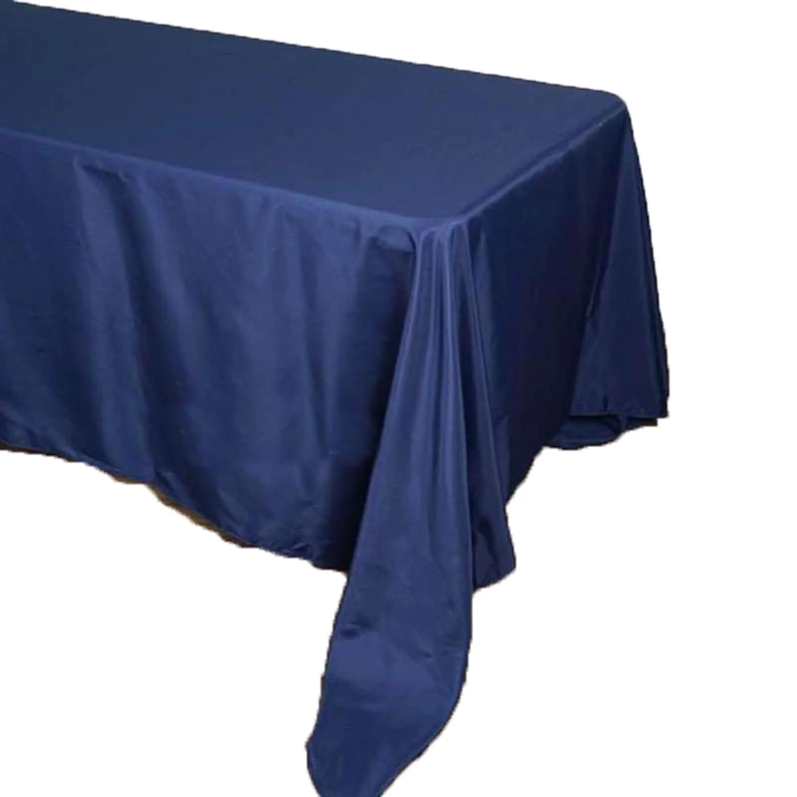 Polyester Rectangle Tablecloth 72"x120" Navy Blue with Wrinkle-Resistant Finish - Reusable Table Cover - Image 5