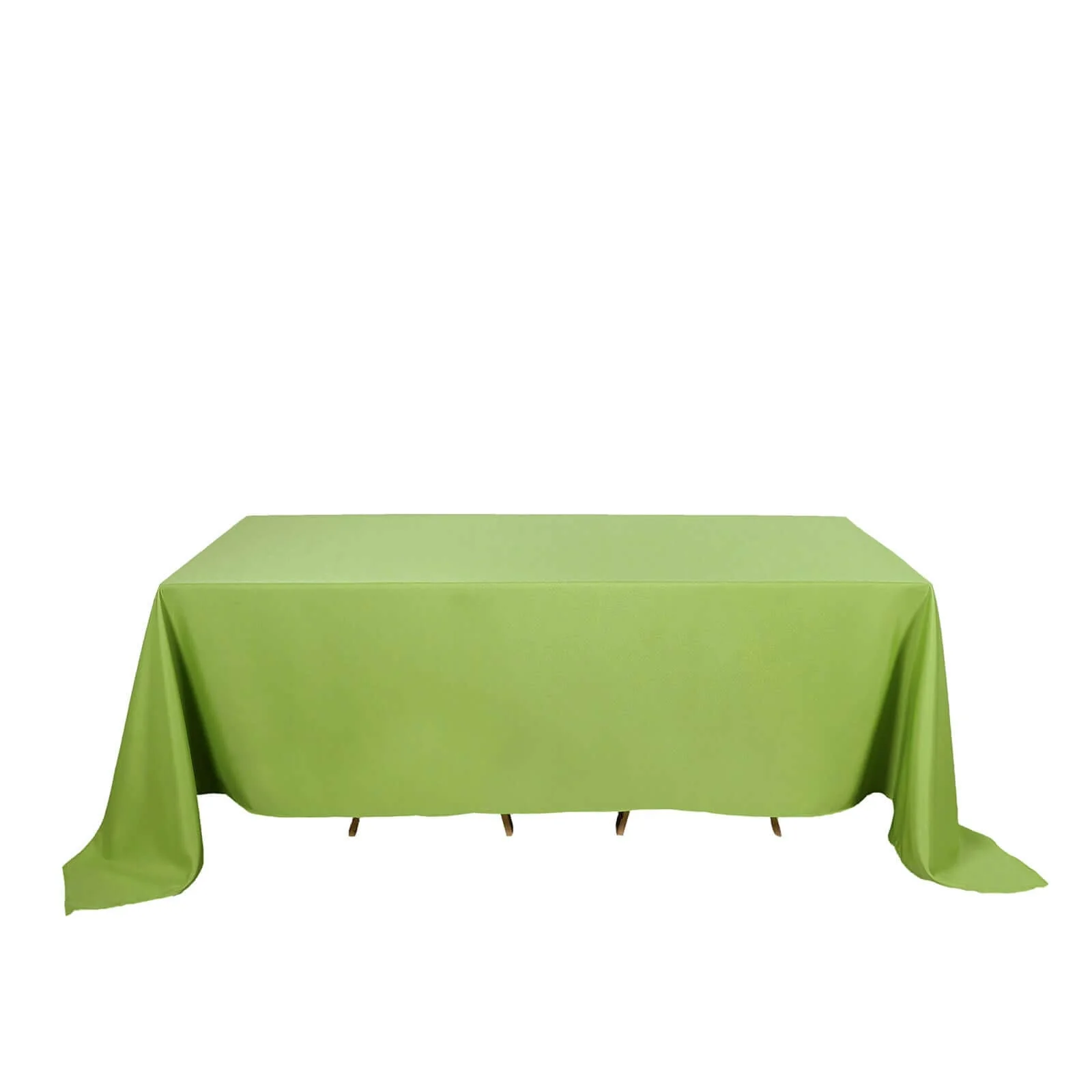 Polyester Rectangle Tablecloth 90"x132" Apple Green with Seamless Finish - Image 6