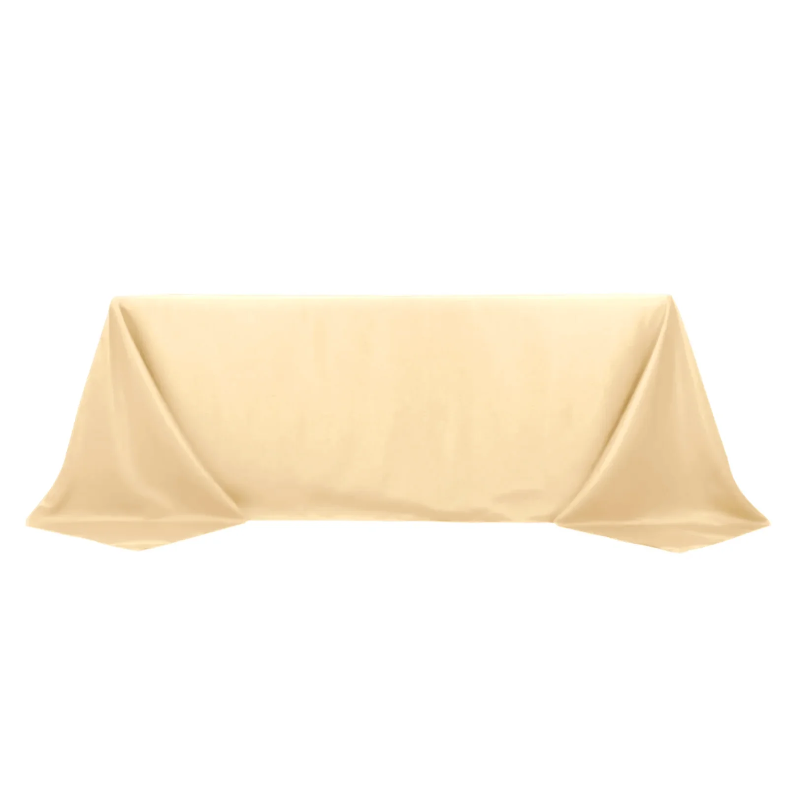Polyester Rectangle Tablecloth 90"x132" Beige with Seamless Finish - Image 8
