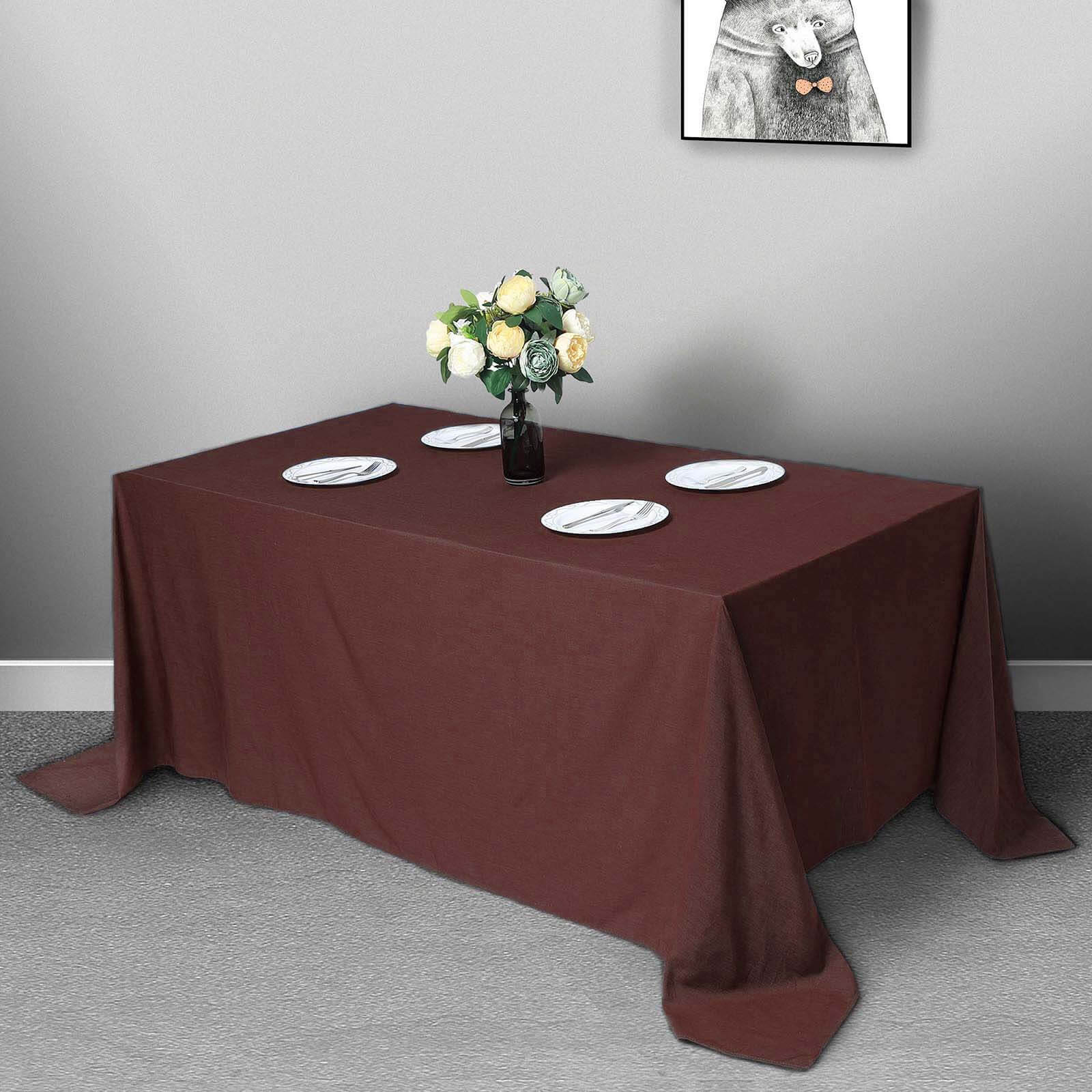 Polyester Rectangle Tablecloth 90"x132" Chocolate with Seamless Finish - Image 2