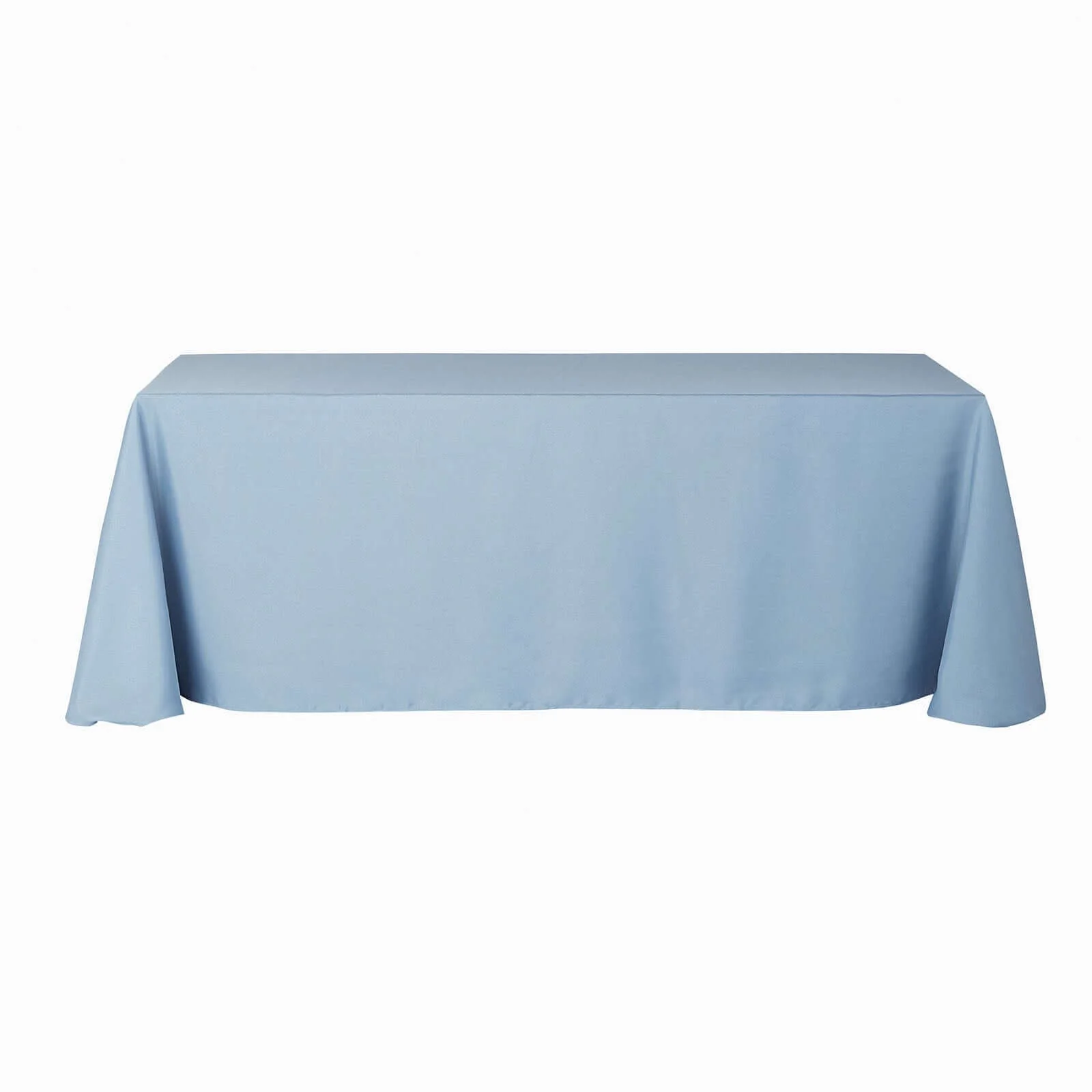 Polyester Rectangle Tablecloth 90"x132" Dusty Blue with Seamless Finish - Image 5