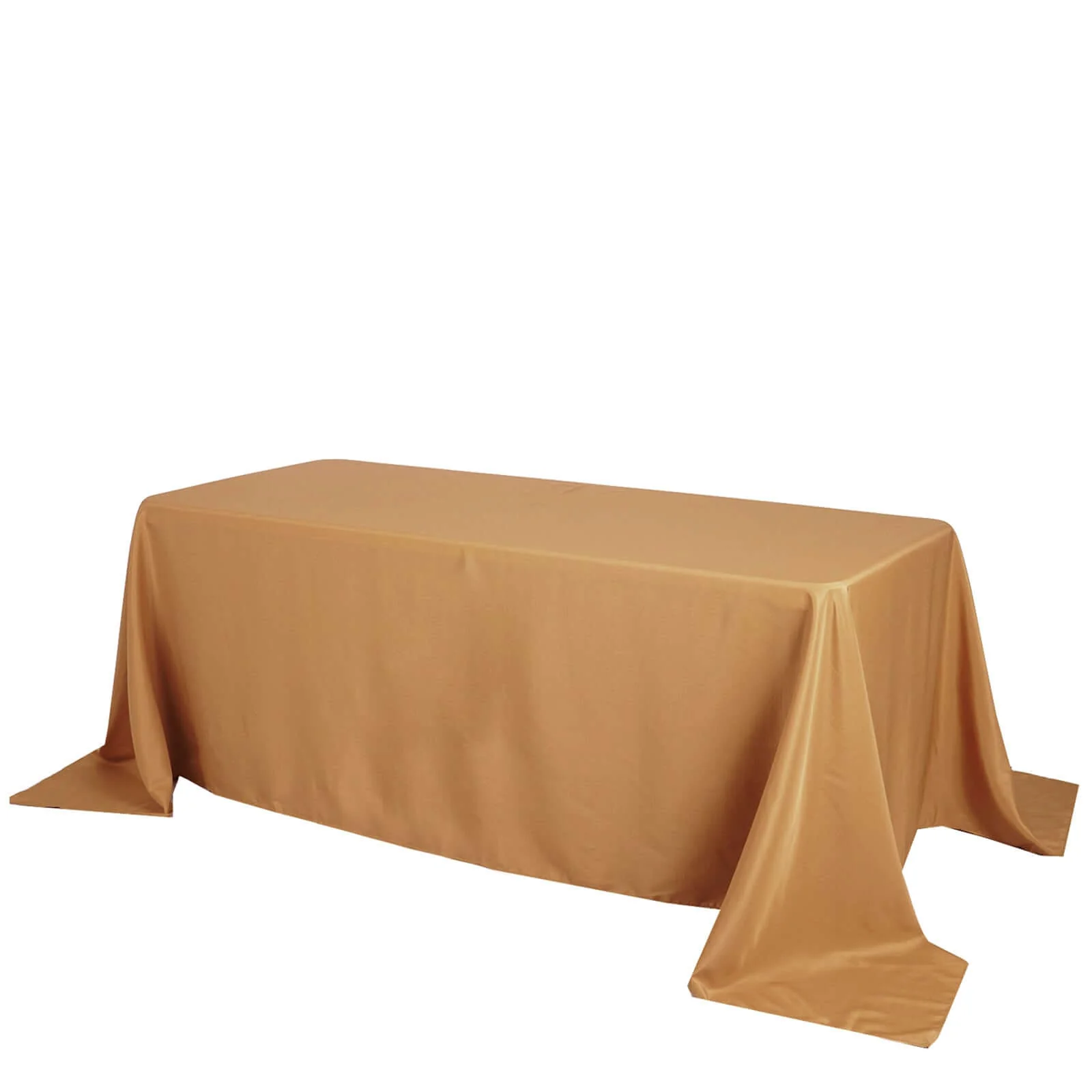 Polyester Rectangle Tablecloth 90"x132" Gold with Seamless Finish - Sophisticated Style for Wedding Receptions - Image 6