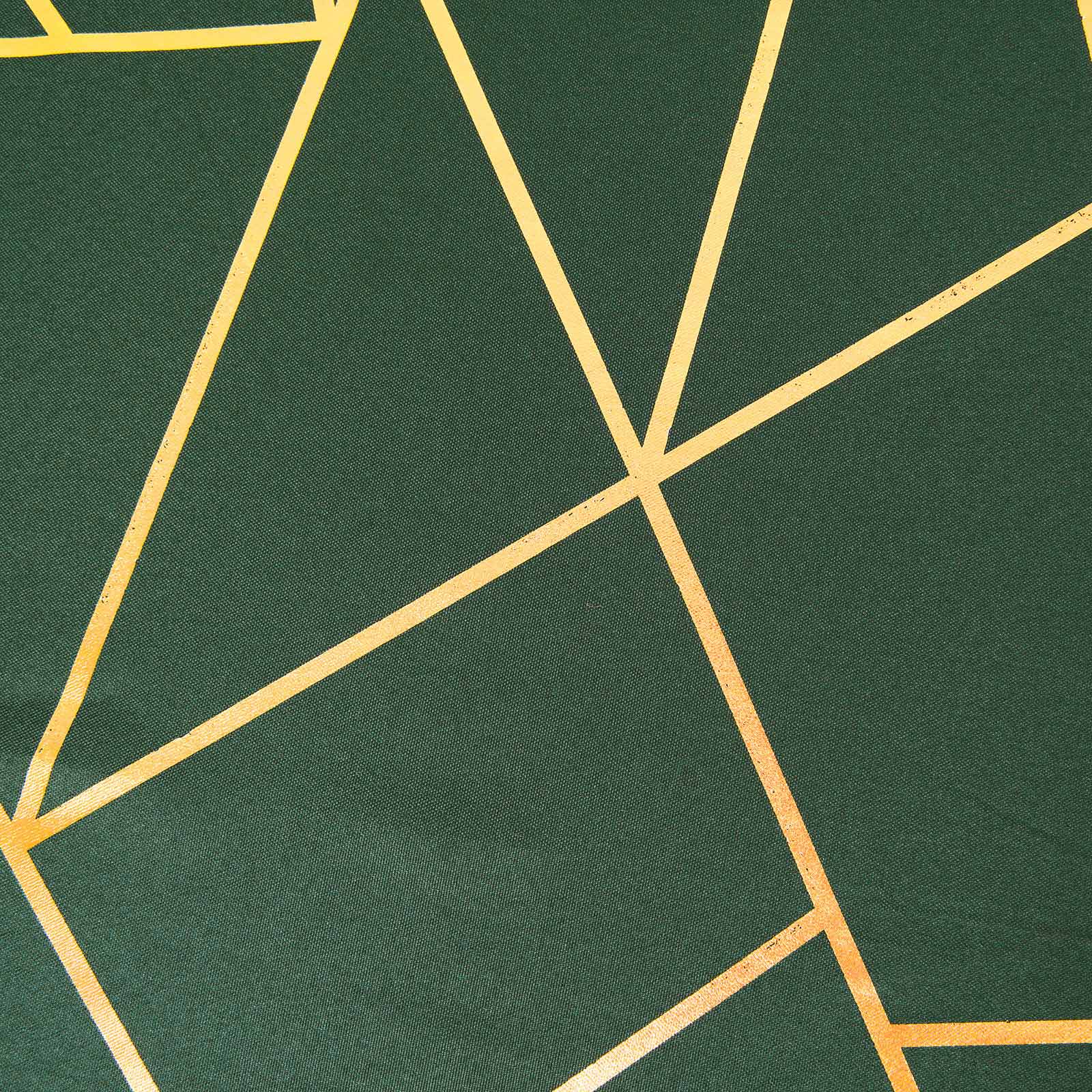 Polyester Rectangle Tablecloth 90"x132" Hunter Emerald Green with Gold Foil Geometric Pattern - Seamless & Wrinkle-Resistant Table Cover - Image 8