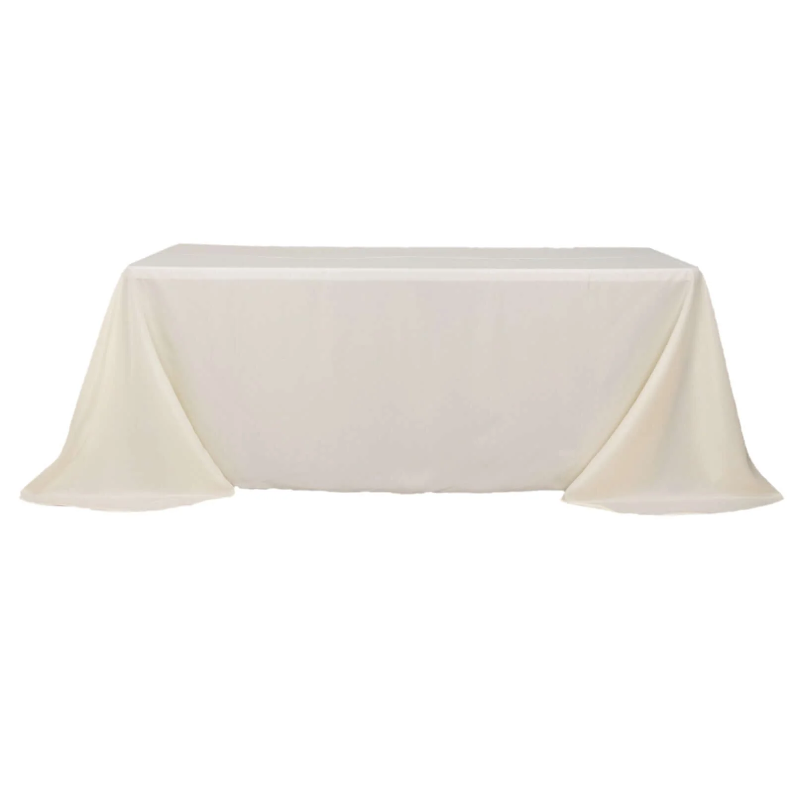 Polyester Rectangle Tablecloth 90"x132" Ivory with Rounded Corners - Seamless Finish - Image 6