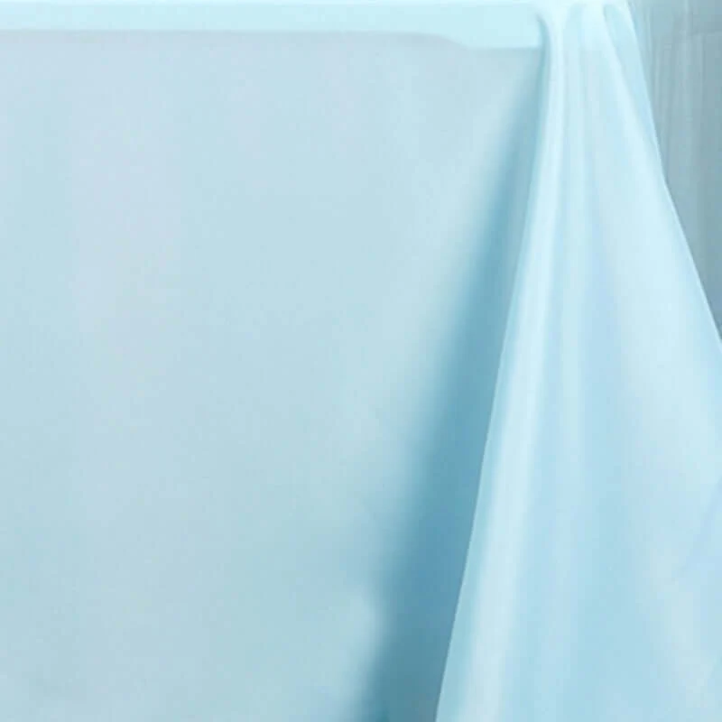 Polyester Rectangle Tablecloth 90"x132" Light Blue with Seamless Finish - Image 6