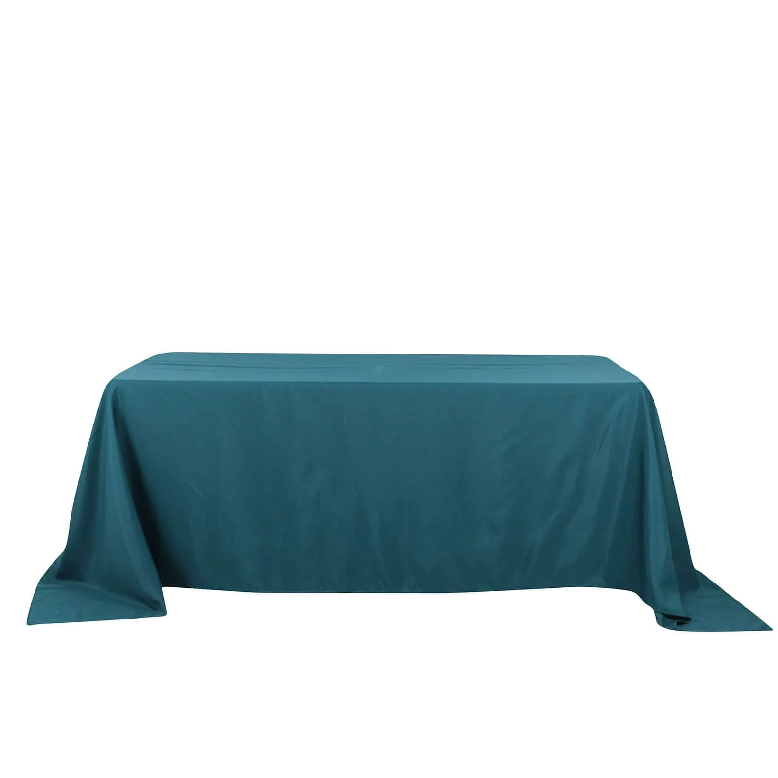 Polyester Rectangle Tablecloth 90"x132" Peacock Teal with Seamless Finish - Image 6