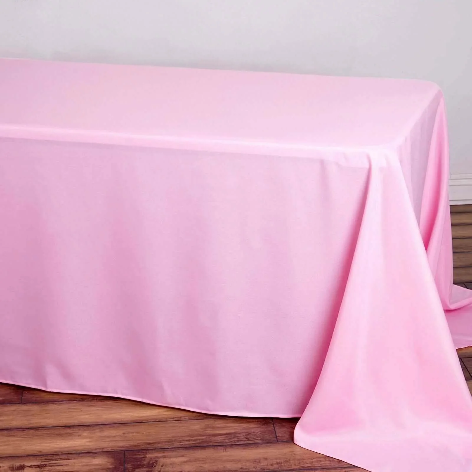 Polyester Rectangle Tablecloth 90"x132" Pink with Seamless Finish - Image 7