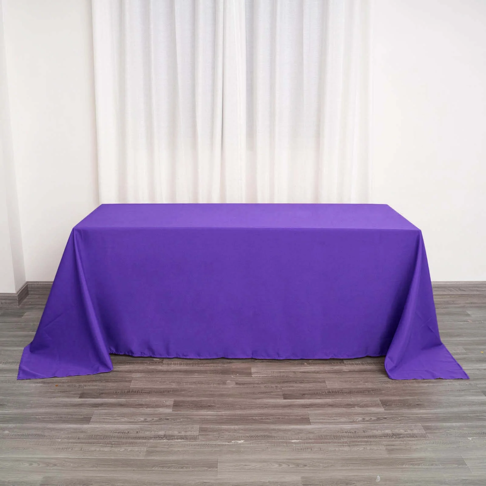 Polyester Rectangle Tablecloth 90"x132" Purple with Seamless Finish