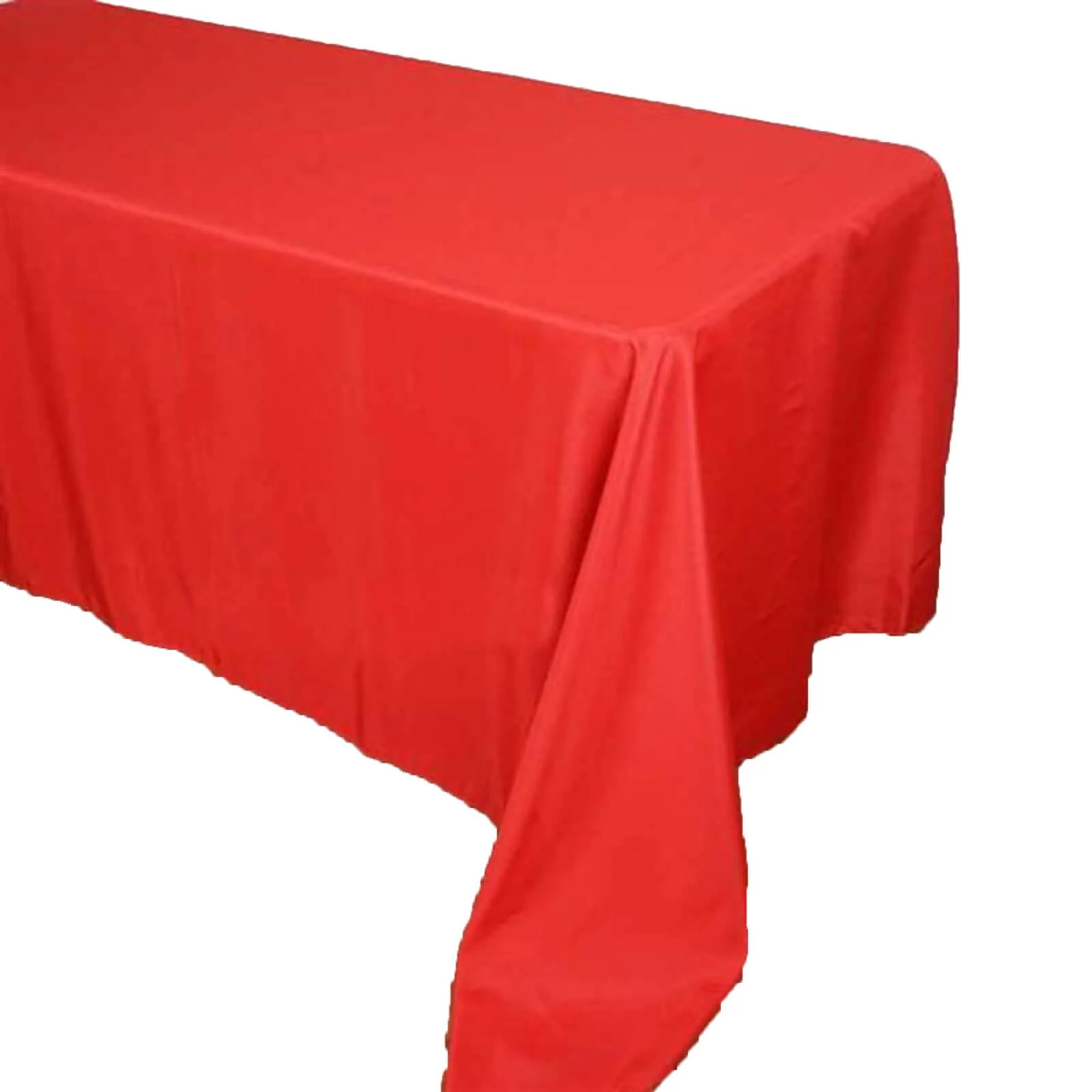 Polyester Rectangle Tablecloth 90"x132" Red with Seamless Finish - Image 6