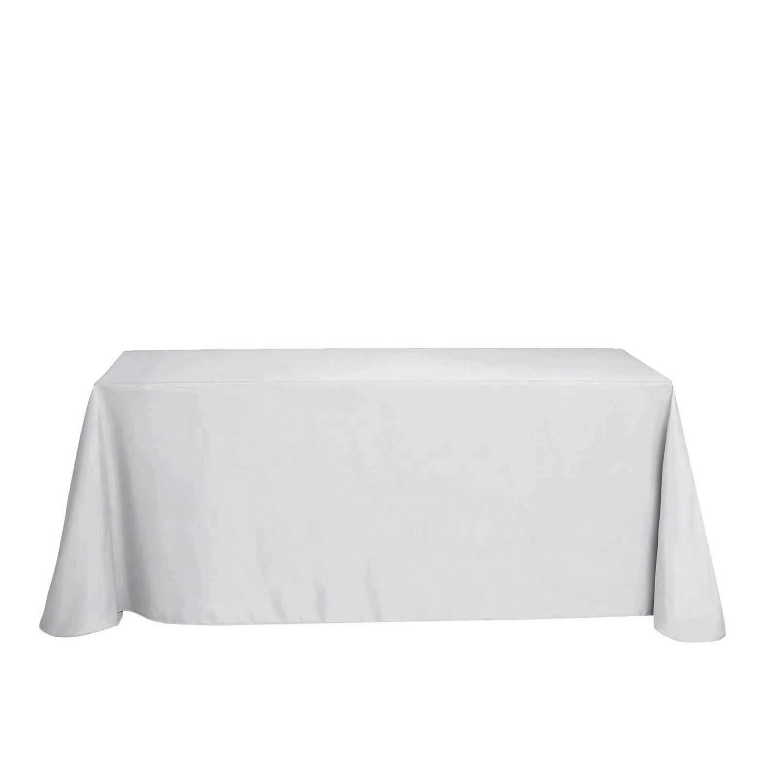 Polyester Rectangle Tablecloth 90"x132" Silver with Seamless Finish - Image 6