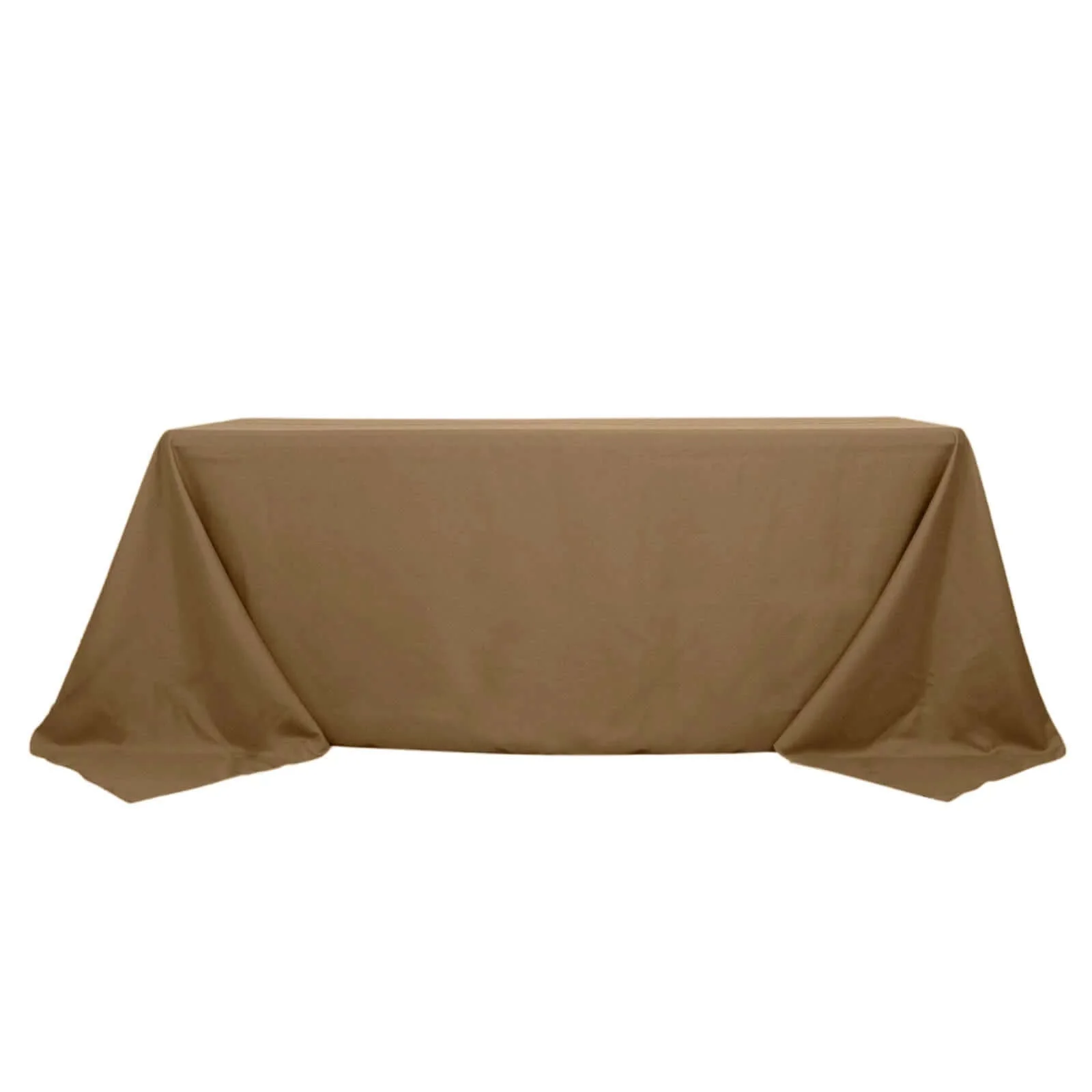 Polyester Rectangle Tablecloth 90"x132" Taupe with Seamless Finish - Image 7