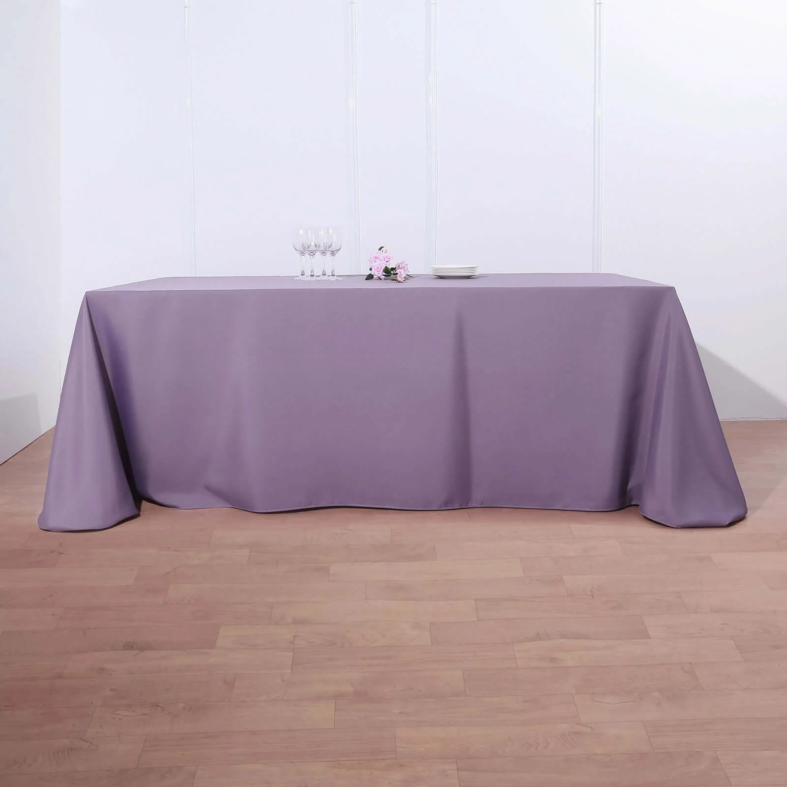 Polyester Rectangle Tablecloth 90"x132" Violet Amethyst with Seamless Finish - Image 3