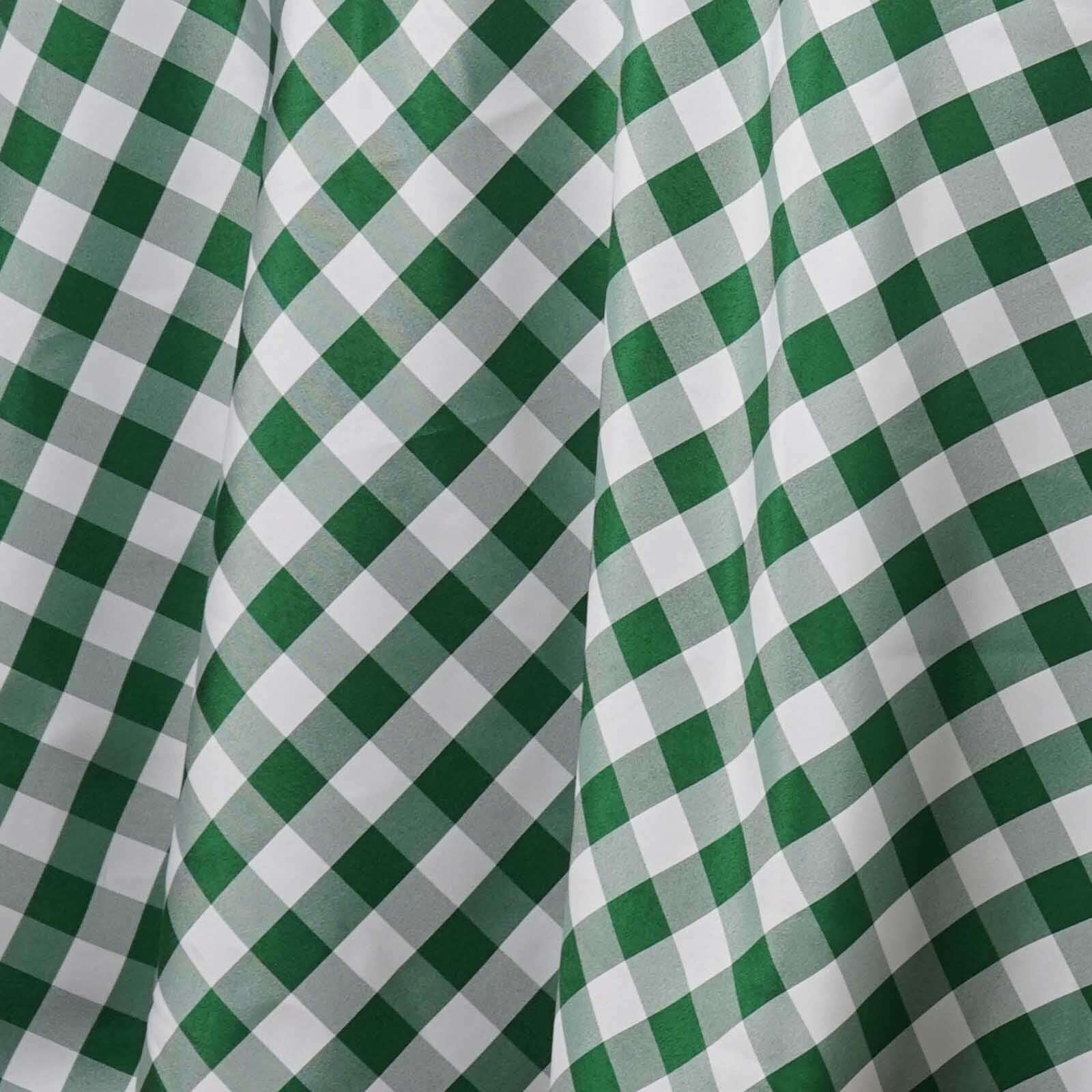 Polyester Rectangle Tablecloth 90"x132" White/Green Checkered Buffalo Plaid Table Cover - Image 6