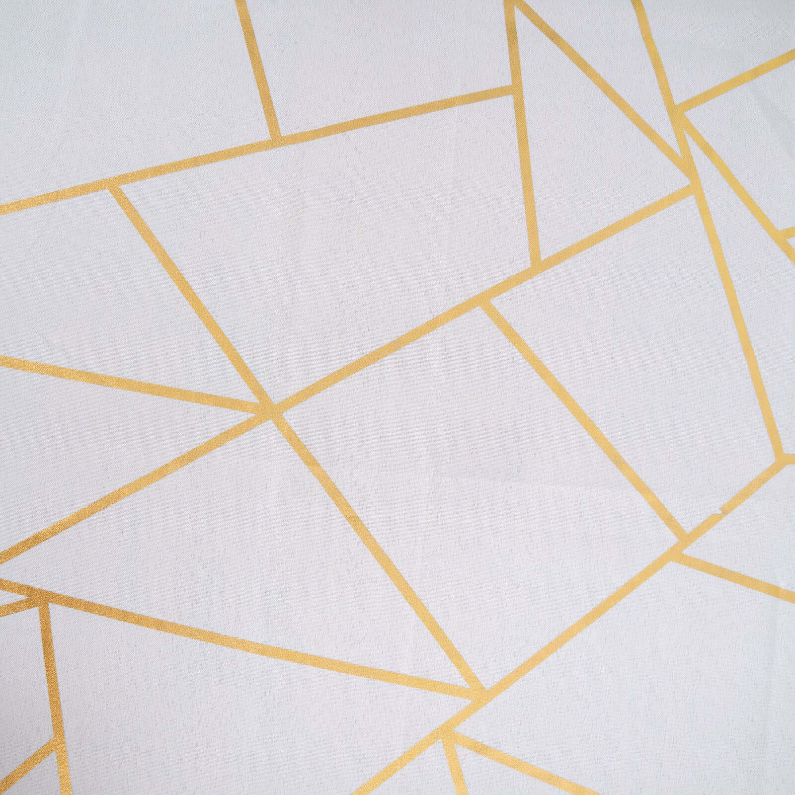 Polyester Rectangle Tablecloth 90"x132" White with Gold Foil Geometric Pattern - Seamless and Wrinkle-Resistant Table Cover for Sophisticated Weddings & Events - Image 8
