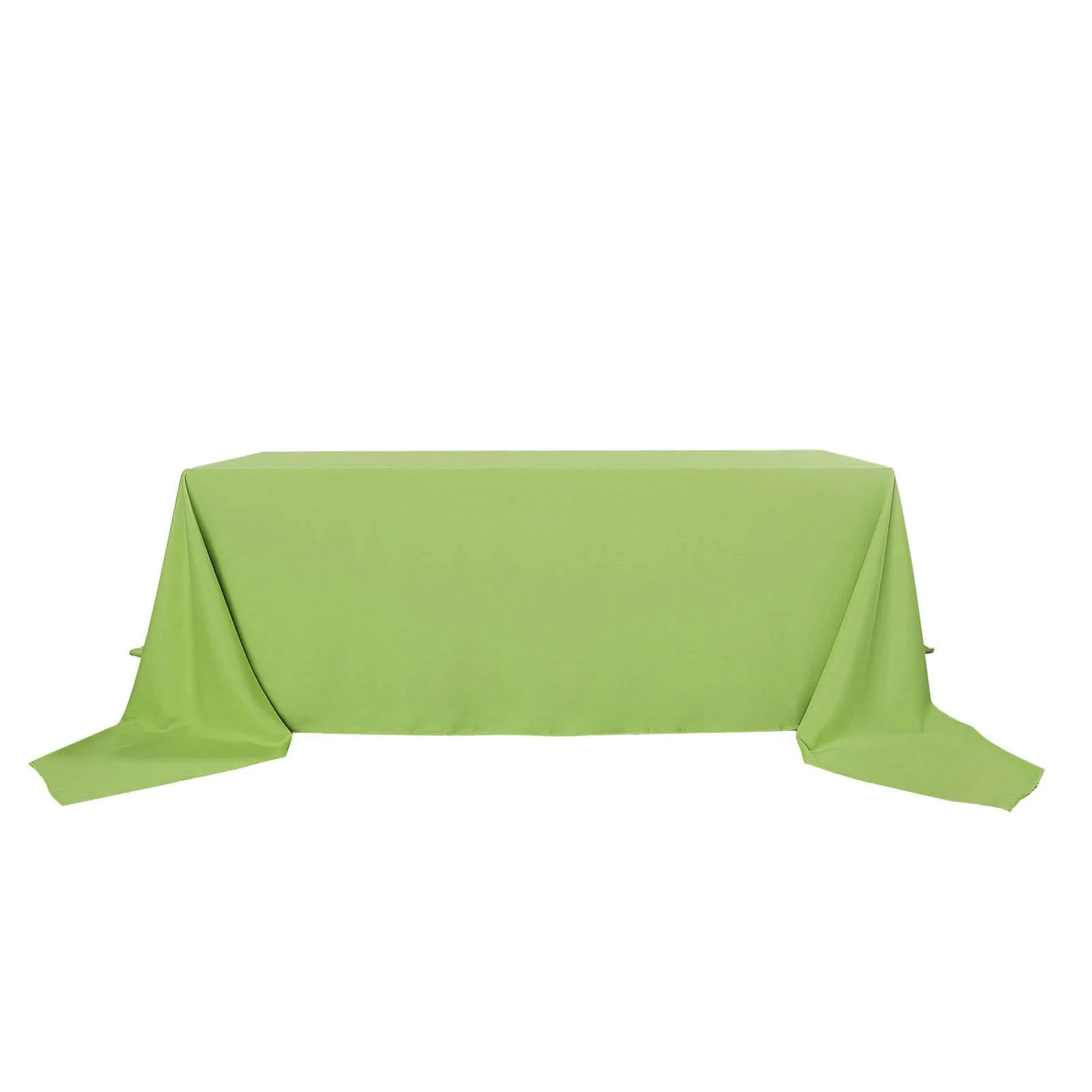 Polyester Rectangle Tablecloth 90"x156" Apple Green with Seamless Finish - Image 8