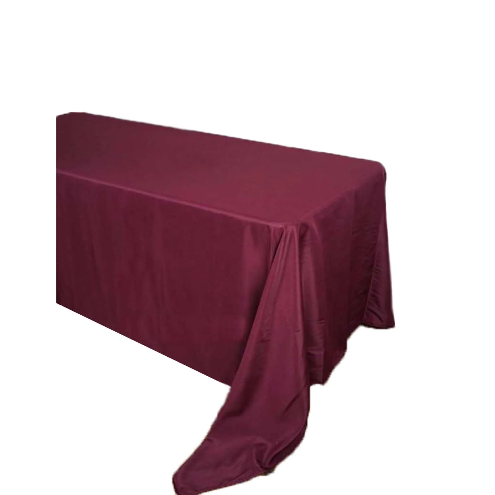 Polyester Rectangle Tablecloth 90"x156" Burgundy with Seamless Finish - Image 5