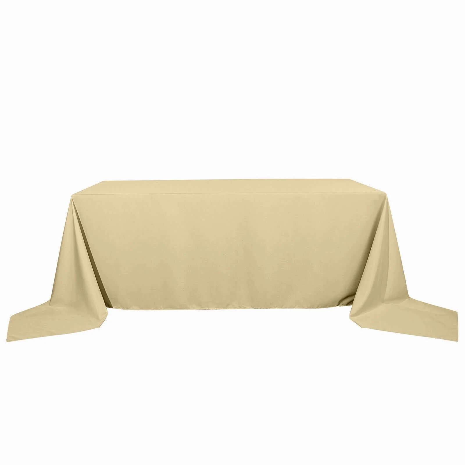 Polyester Rectangle Tablecloth 90"x156" Champagne with Seamless Finish - Image 6