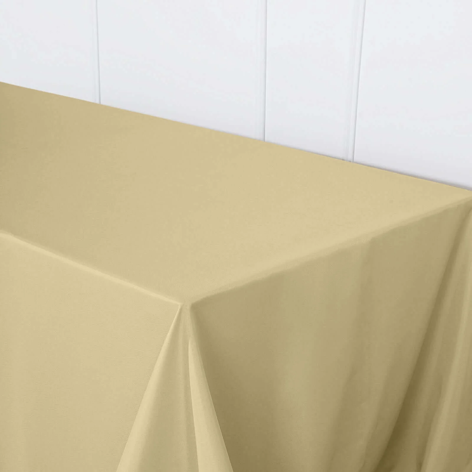 Polyester Rectangle Tablecloth 90"x156" Champagne with Seamless Finish - Image 7