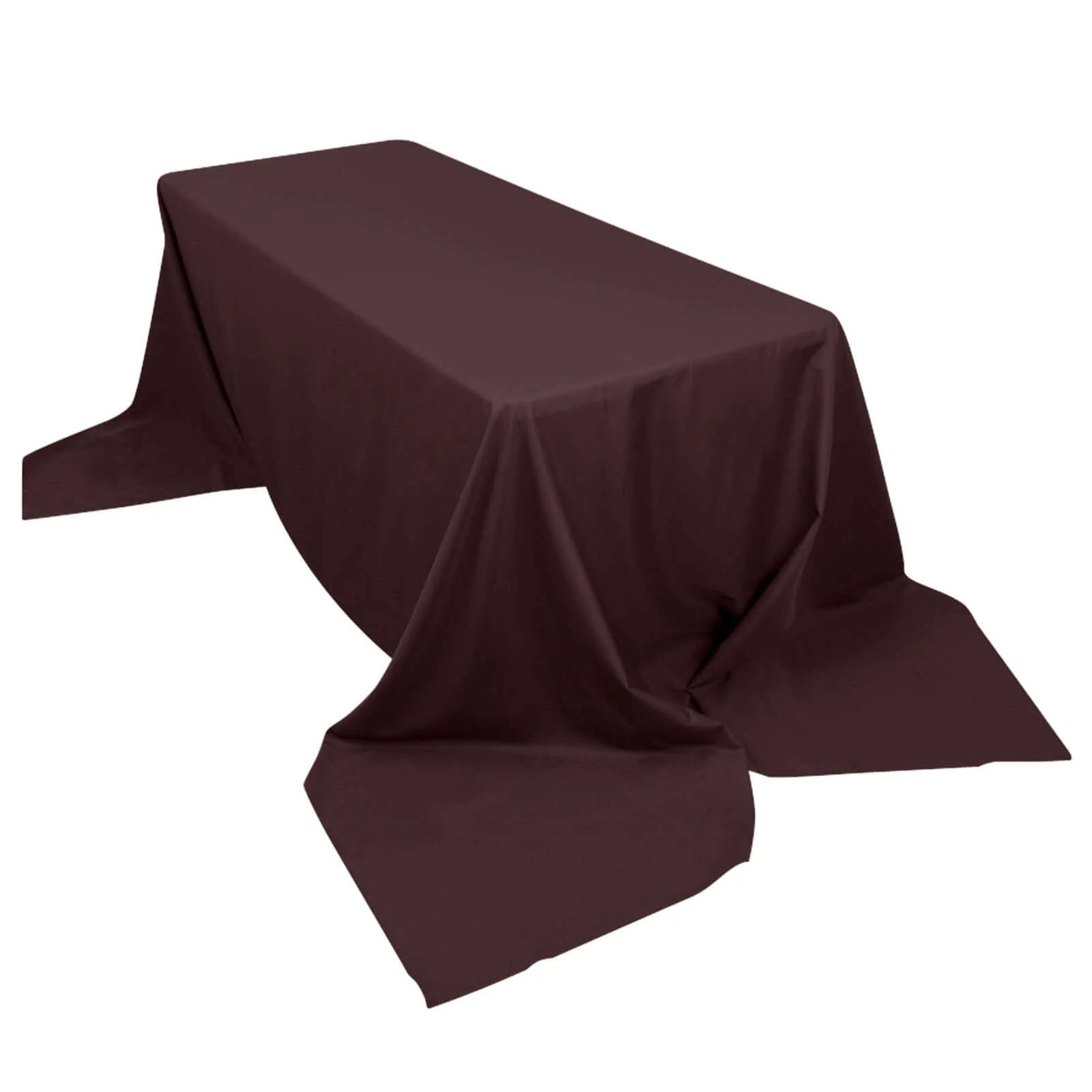 Polyester Rectangle Tablecloth 90"x156" Chocolate with Seamless Finish - Image 6