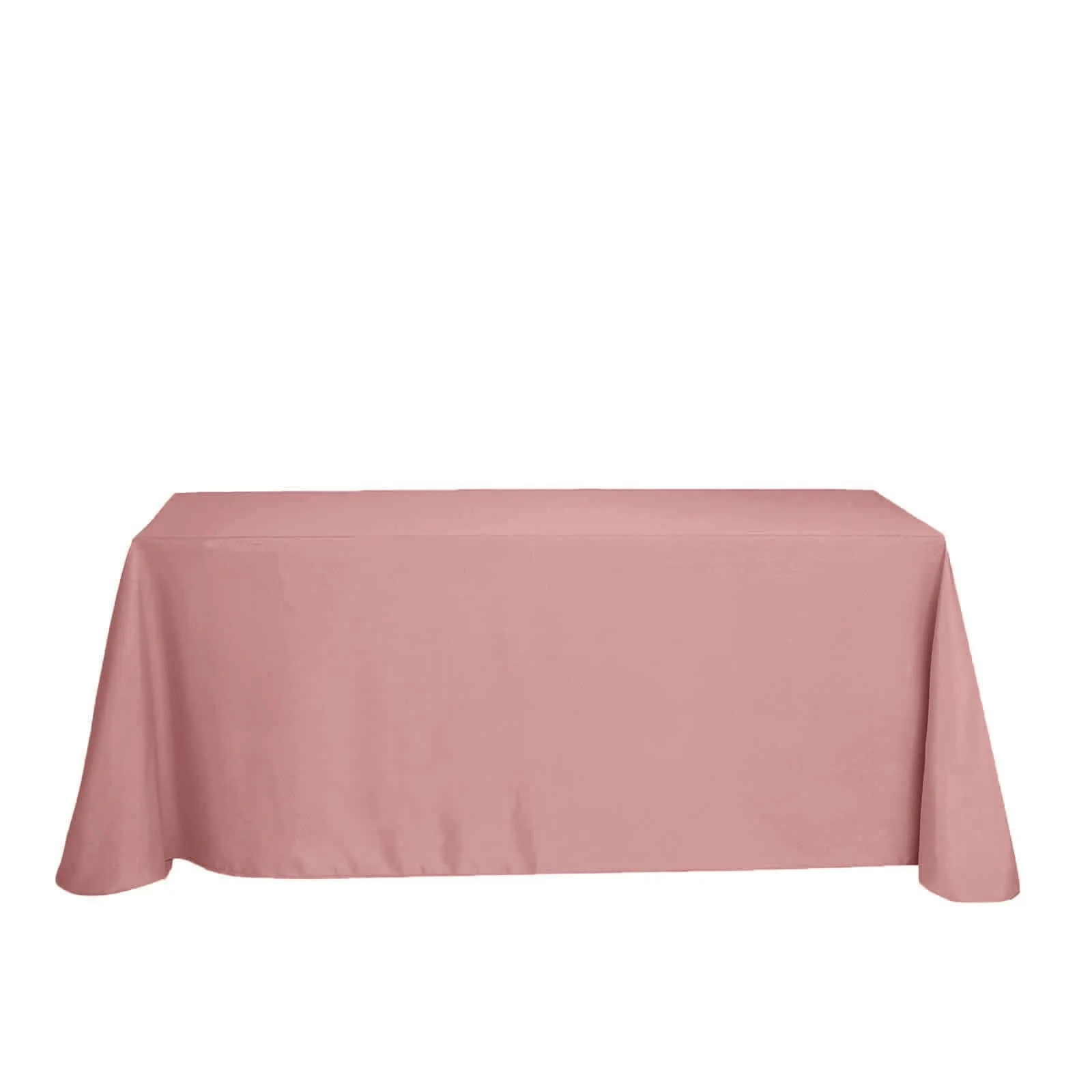 Polyester Rectangle Tablecloth 90"x156" Dusty Rose with Seamless Finish - Image 6