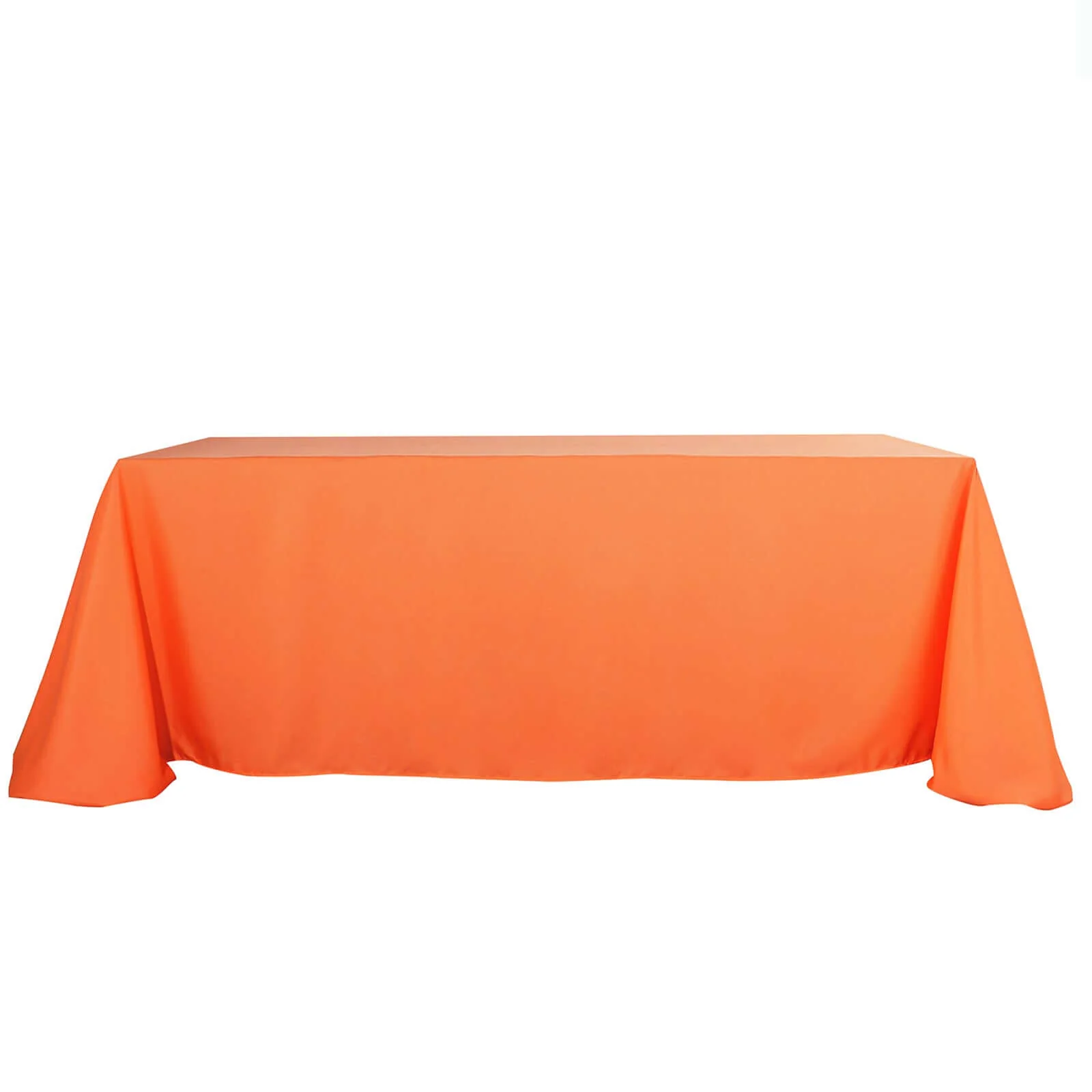 Polyester Rectangle Tablecloth 90"x156" Orange with Seamless Finish - Image 6