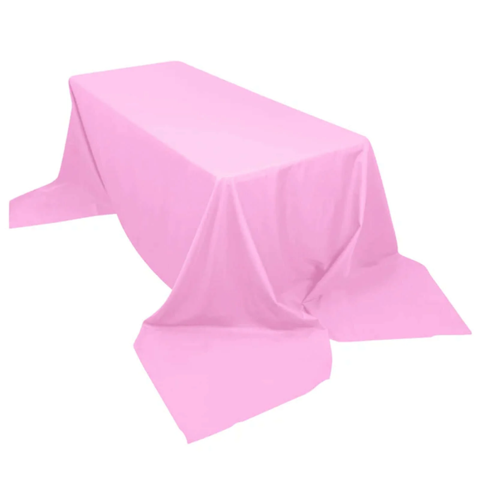 Polyester Rectangle Tablecloth 90"x156" Pink with Seamless Finish - Image 3