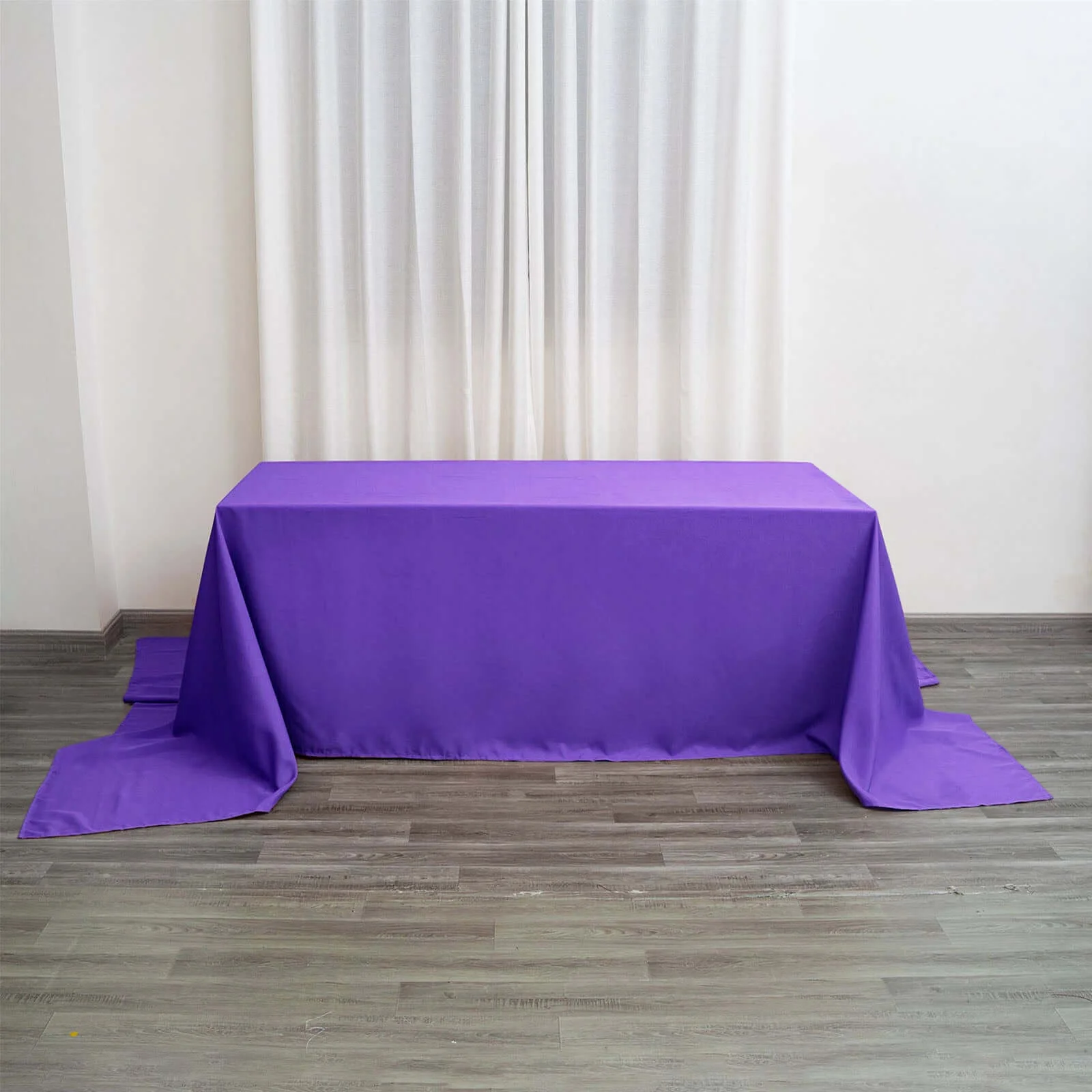 Polyester Rectangle Tablecloth 90"x156" Purple with Seamless Finish