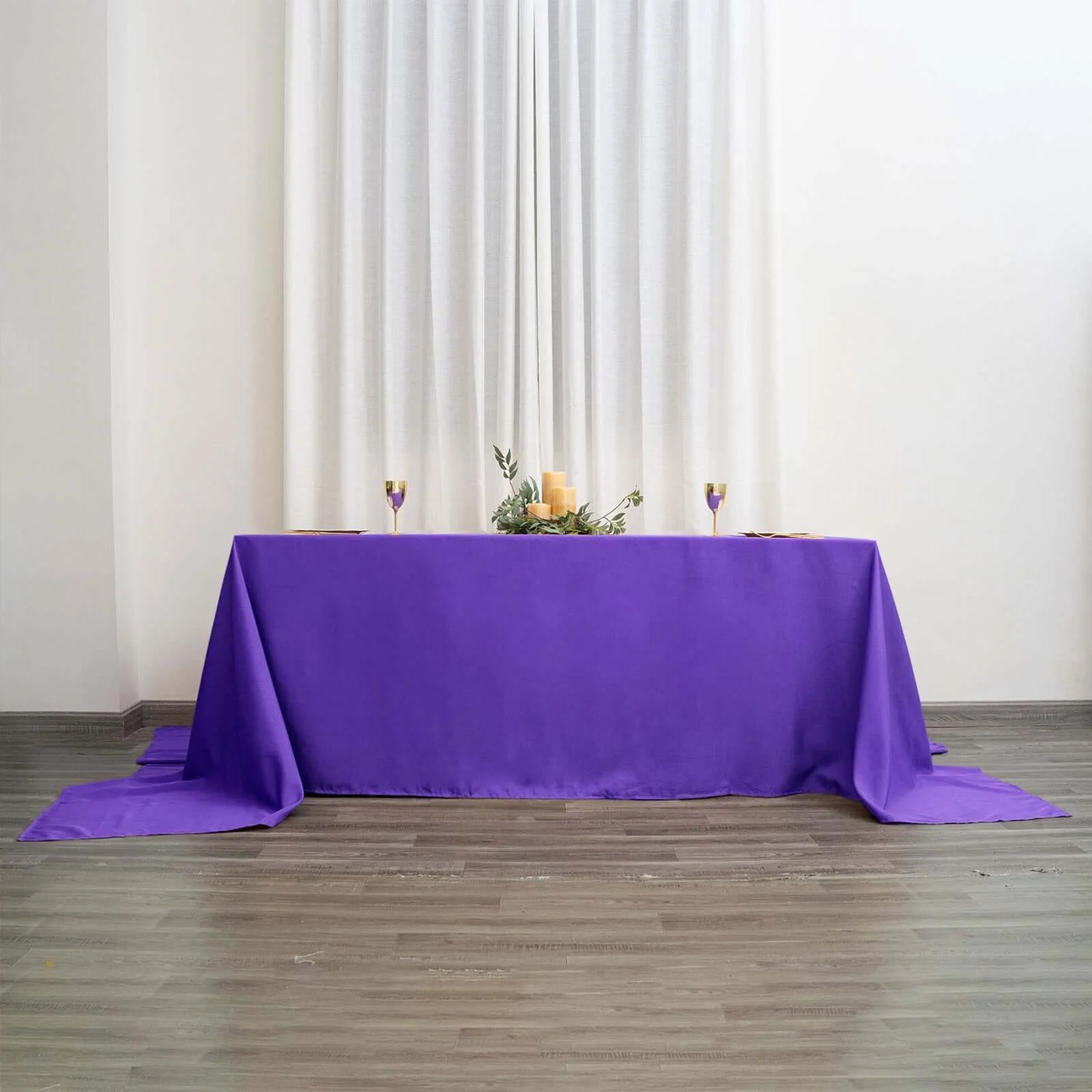Polyester Rectangle Tablecloth 90"x156" Purple with Seamless Finish - Image 6