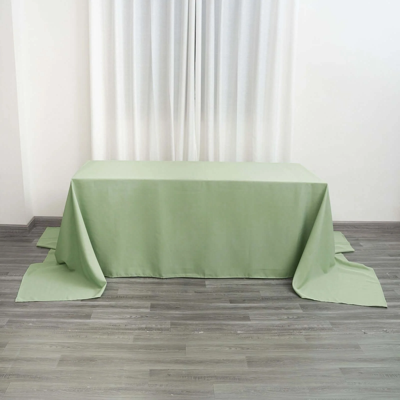 Polyester Rectangle Tablecloth 90"x156" Sage Green with Seamless Finish